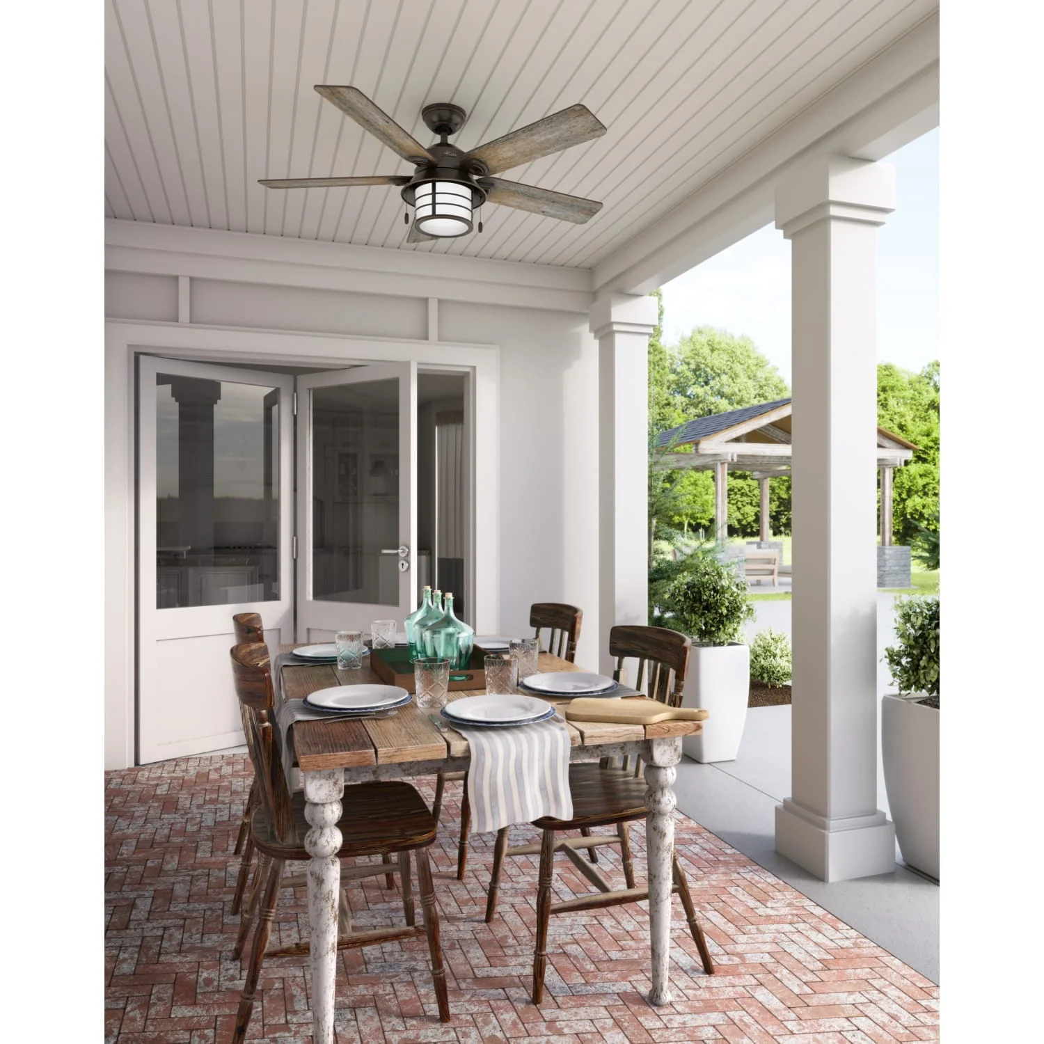Key Biscayne Outdoor with Light 54 inch 7 Key Biscayne Outdoor with Light 54 inch
