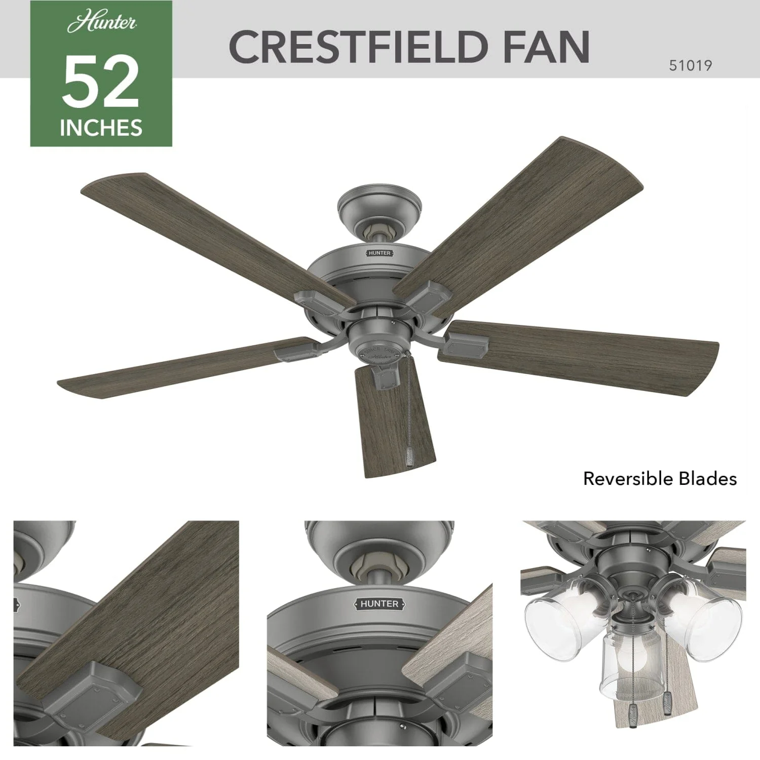 Crestfield with 3 LED Lights 52 inch 11 Crestfield with 3 LED Lights 52 inch