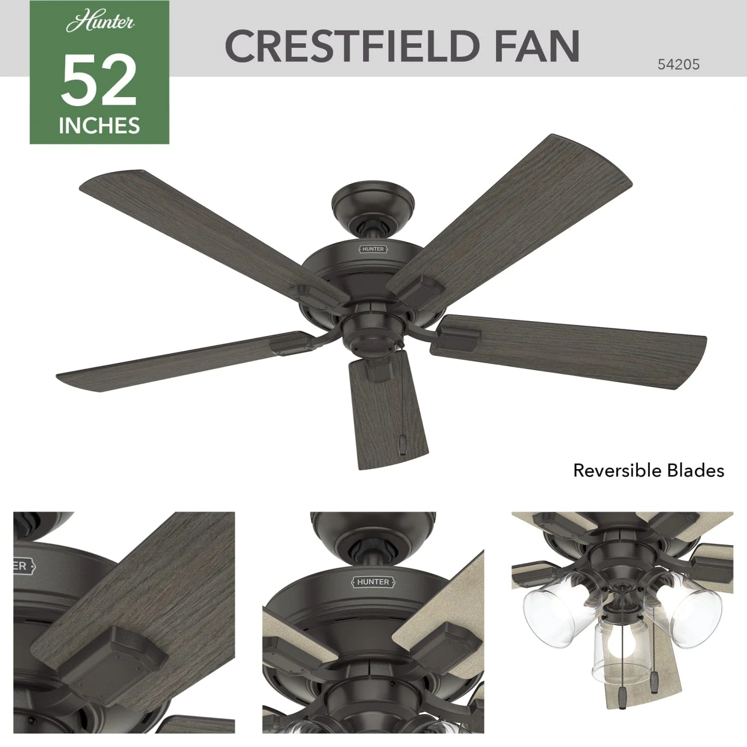 Crestfield with 3 LED Lights 52 inch 8 Crestfield with 3 LED Lights 52 inch