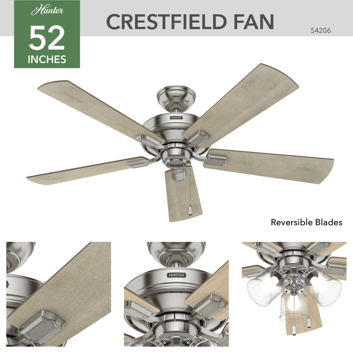 Crestfield with 3 LED Lights 52 inch 9 Crestfield with 3 LED Lights 52 inch
