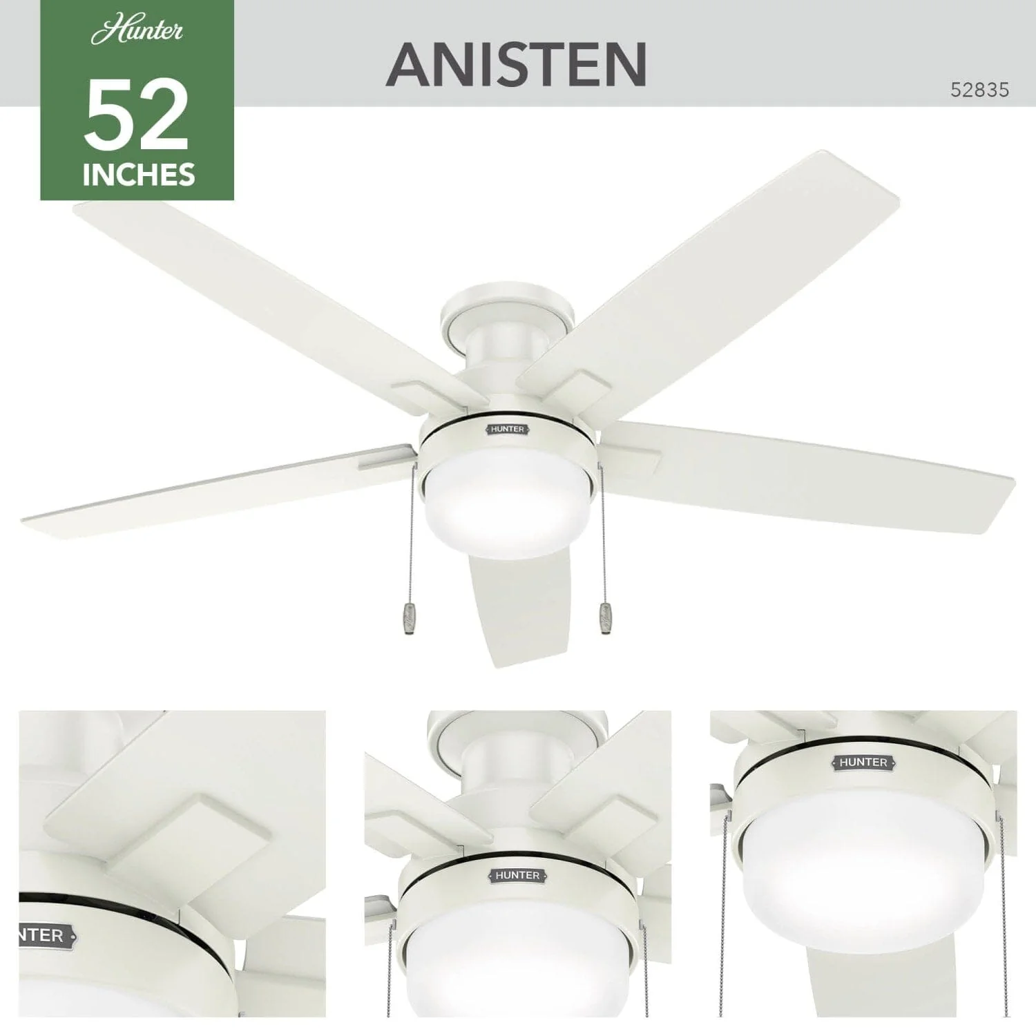 Anisten Low Profile with LED Light 52 inch 4 Anisten Low Profile with LED Light 52 inch