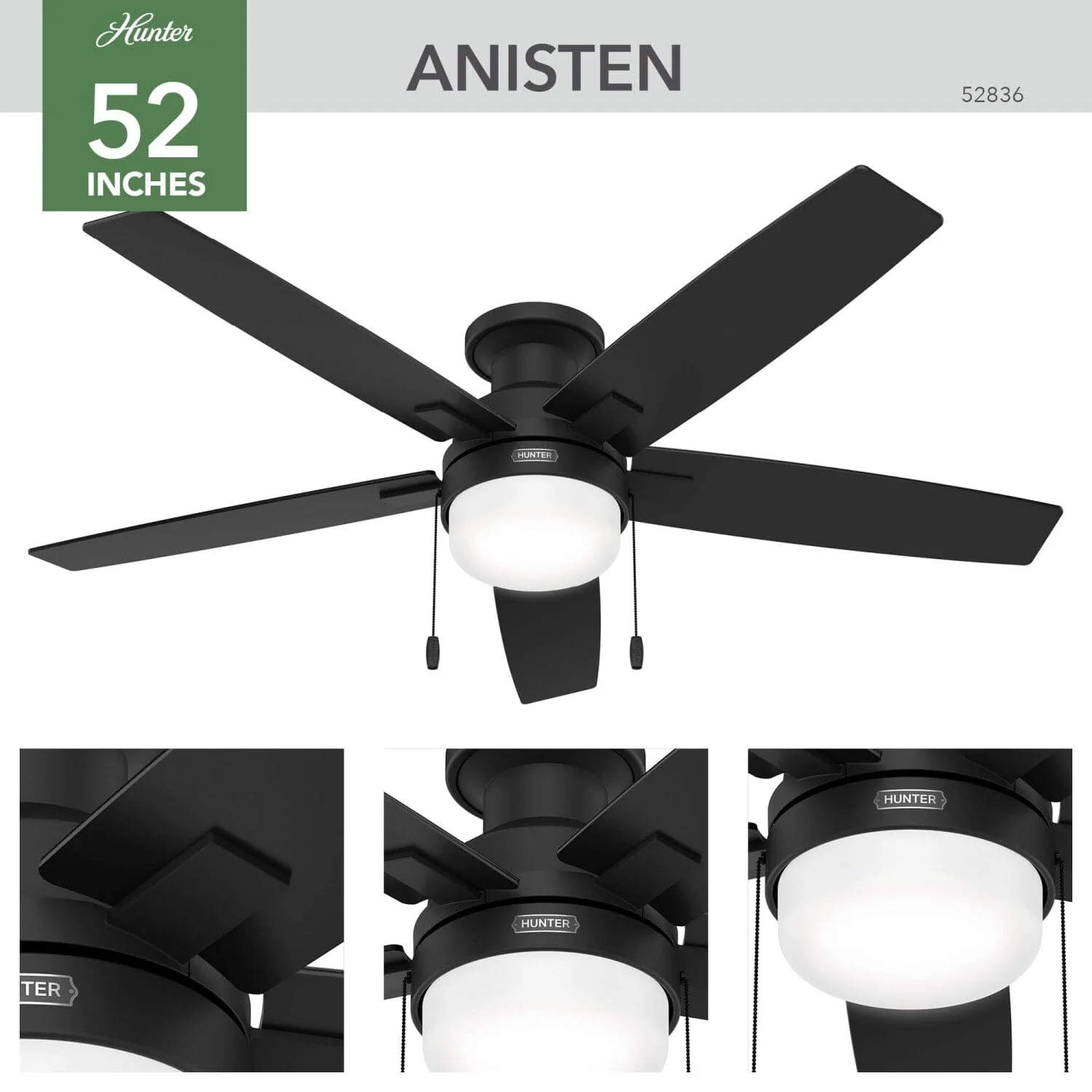 Anisten Low Profile with LED Light 52 inch 5 Anisten Low Profile with LED Light 52 inch