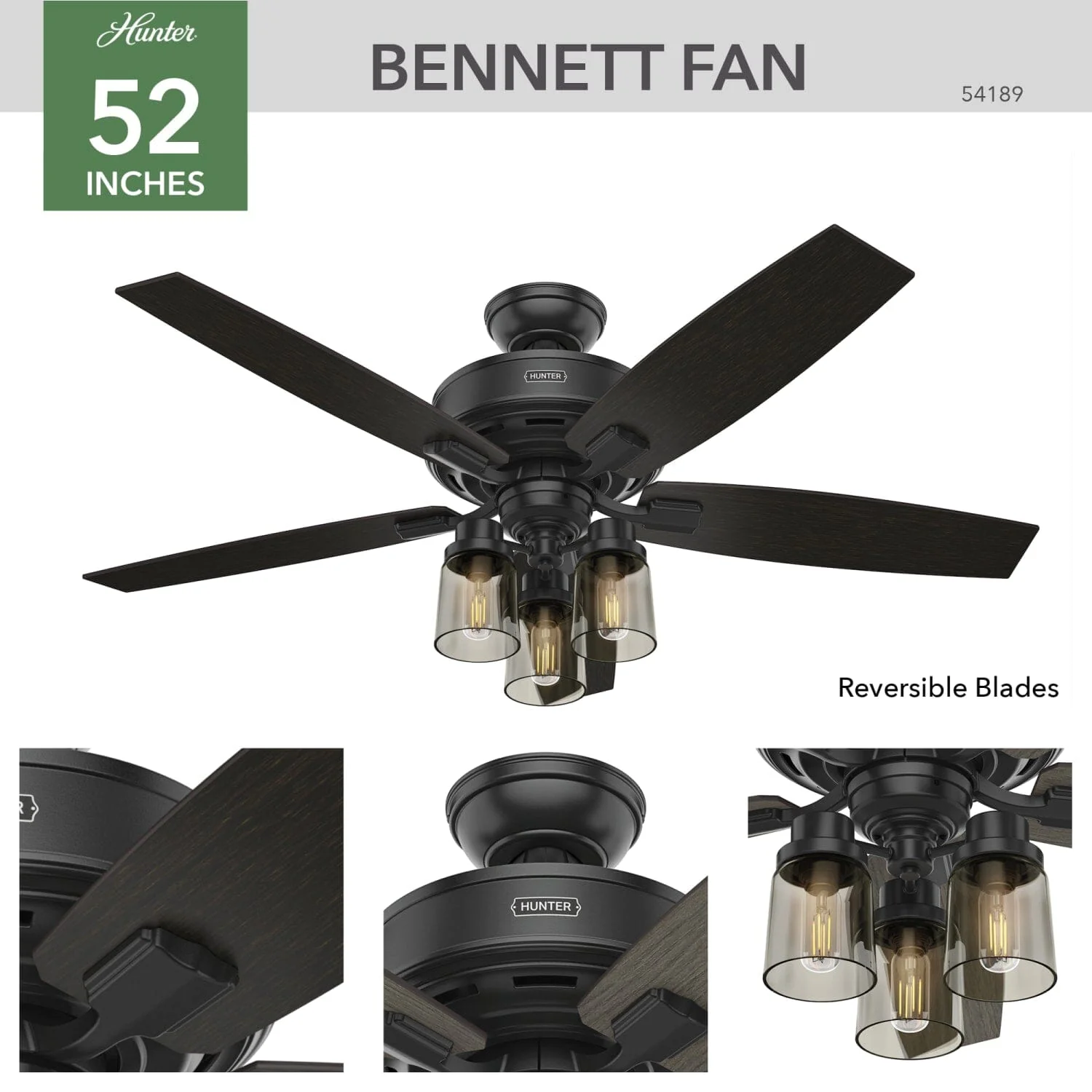 Bennett with 3 Lights 52 inch 5 Bennett with 3 Lights 52 inch