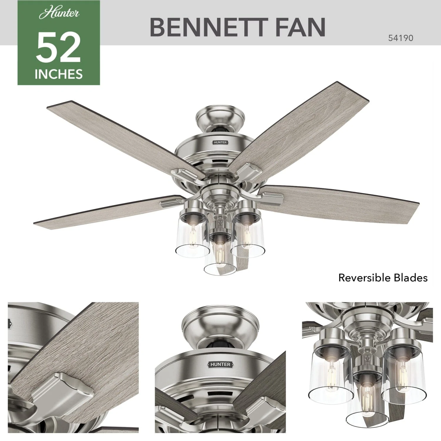 Bennett with 3 Lights 52 inch 6 Bennett with 3 Lights 52 inch