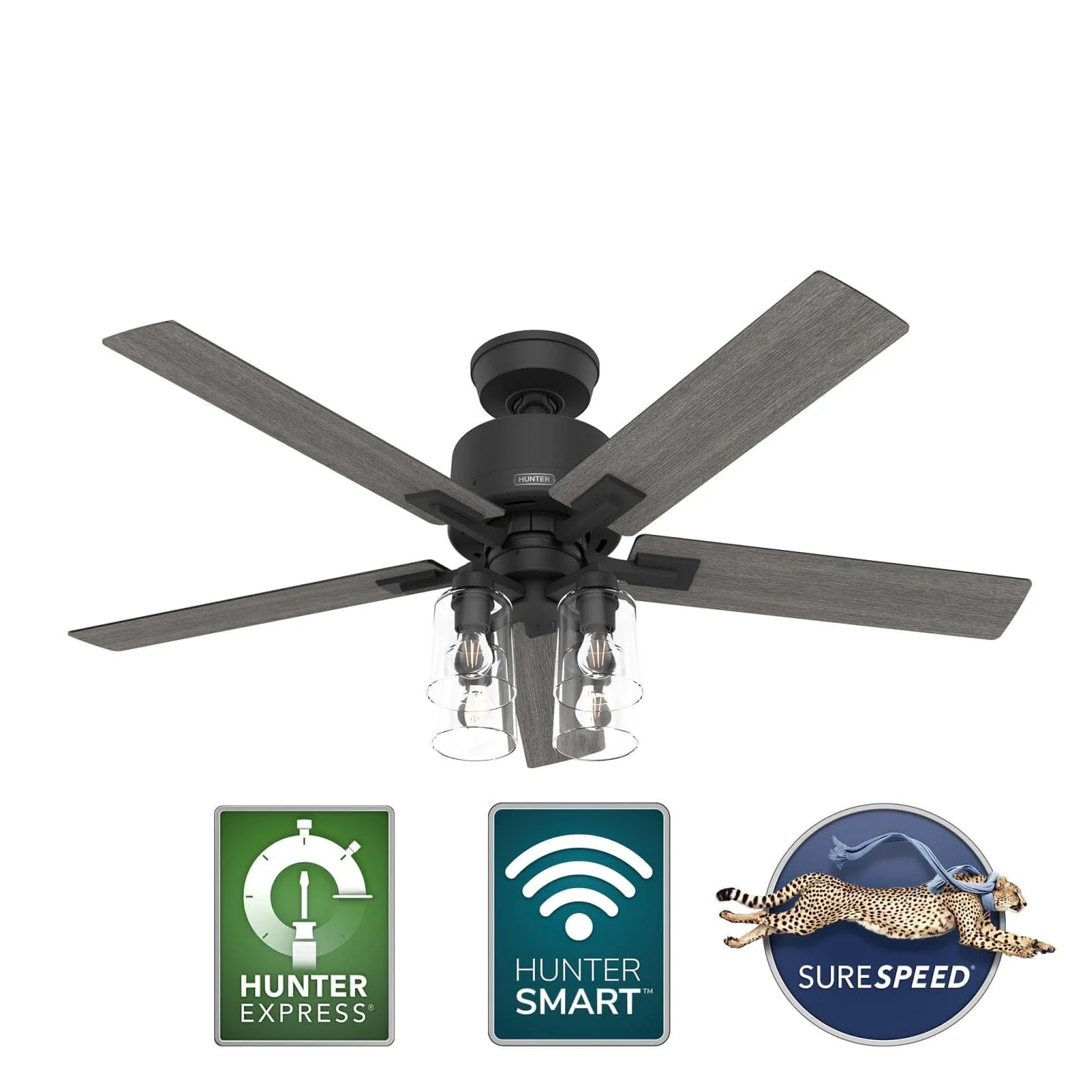 Techne Indoor Smart Fan with 4 Lights 52 inch with Remote 48 Techne Indoor Smart Fan with 4 Lights 52 inch with Remote