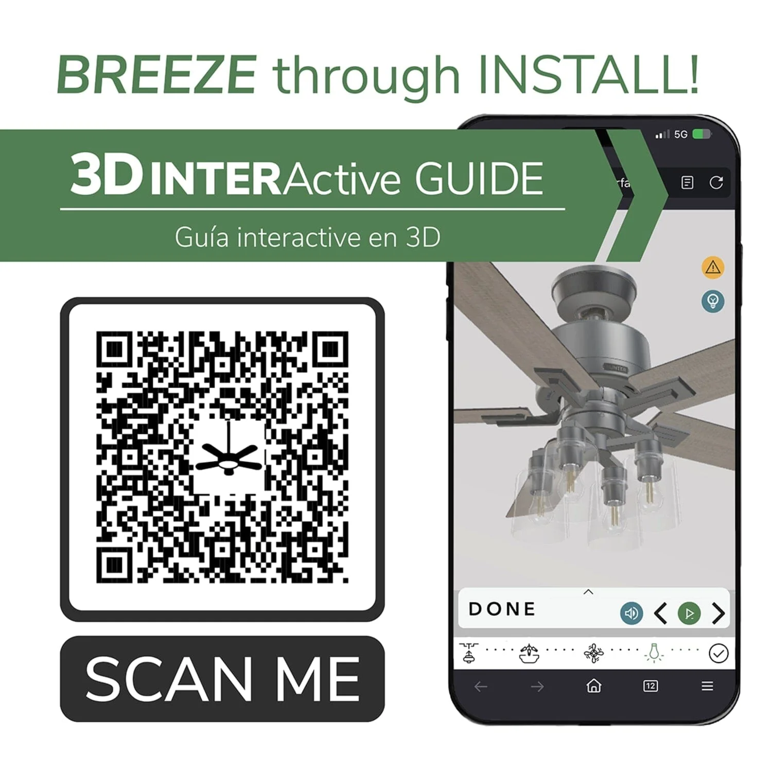Techne Indoor Smart Fan with 4 Lights 52 inch with Remote 50 Techne Indoor Smart Fan with 4 Lights 52 inch with Remote
