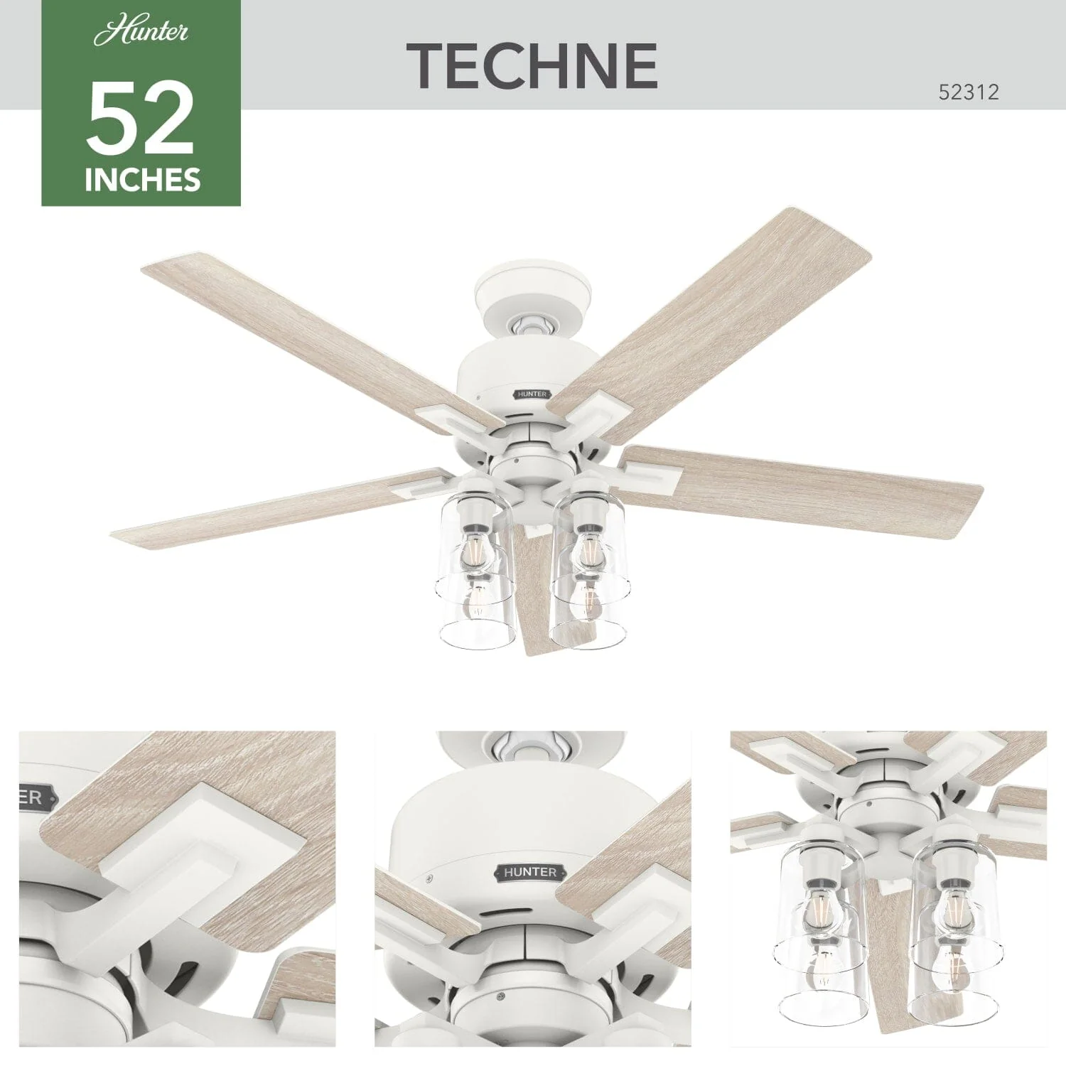Techne Indoor Smart Fan with 4 Lights 52 inch with Remote 7 Techne Indoor Smart Fan with 4 Lights 52 inch with Remote