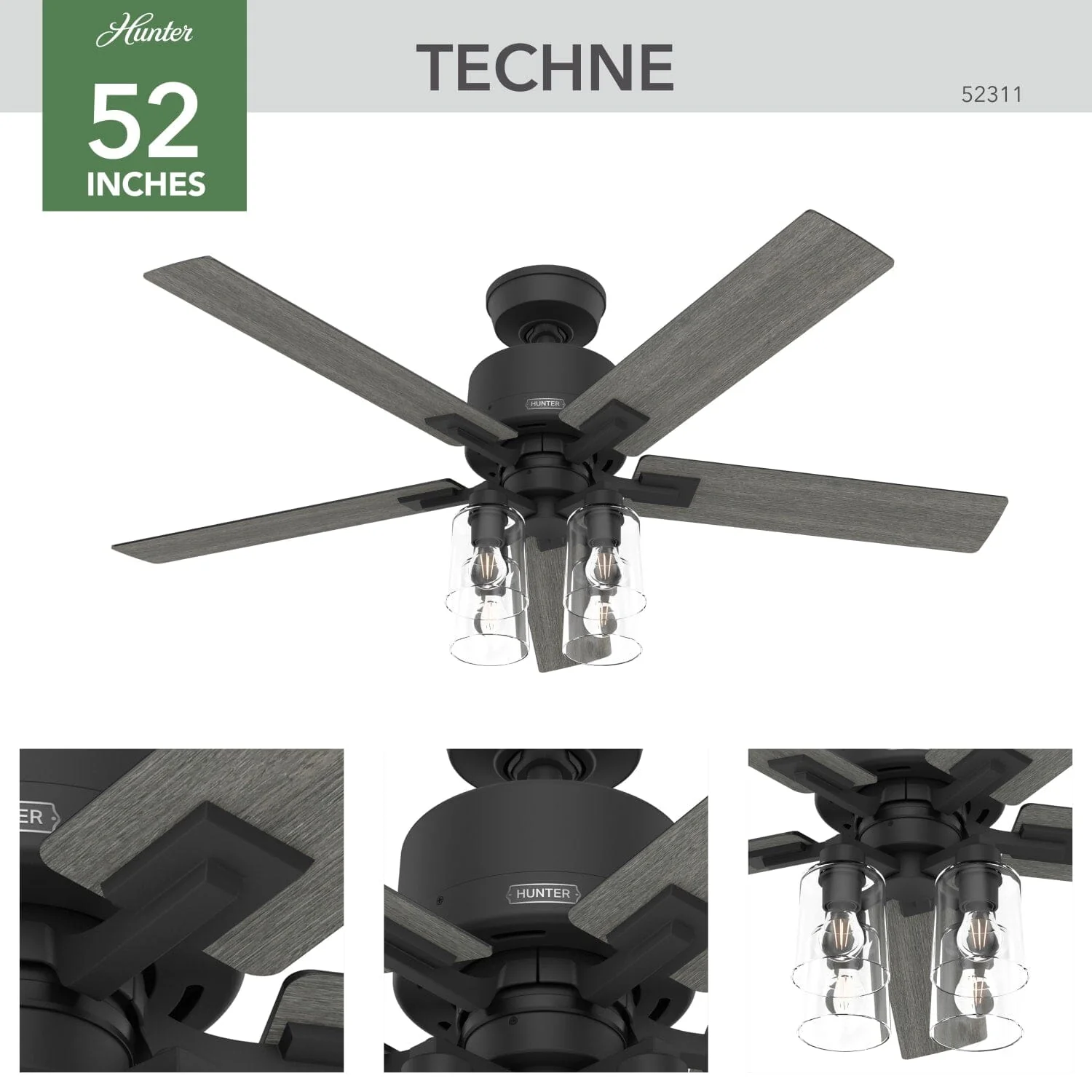 Techne Indoor Smart Fan with 4 Lights 52 inch with Remote 8 Techne Indoor Smart Fan with 4 Lights 52 inch with Remote