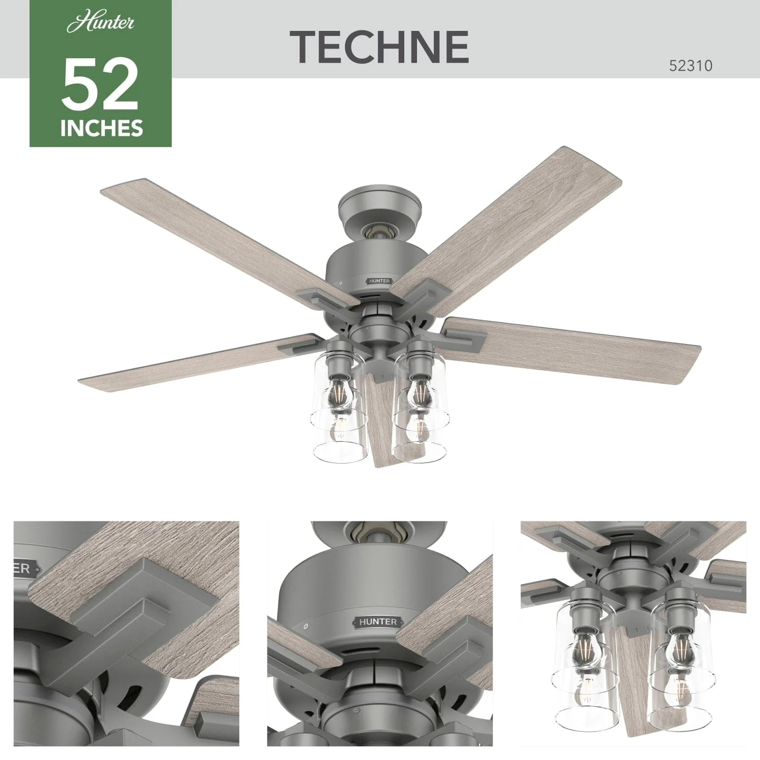 Techne Indoor Smart Fan with 4 Lights 52 inch with Remote 9 Techne Indoor Smart Fan with 4 Lights 52 inch with Remote