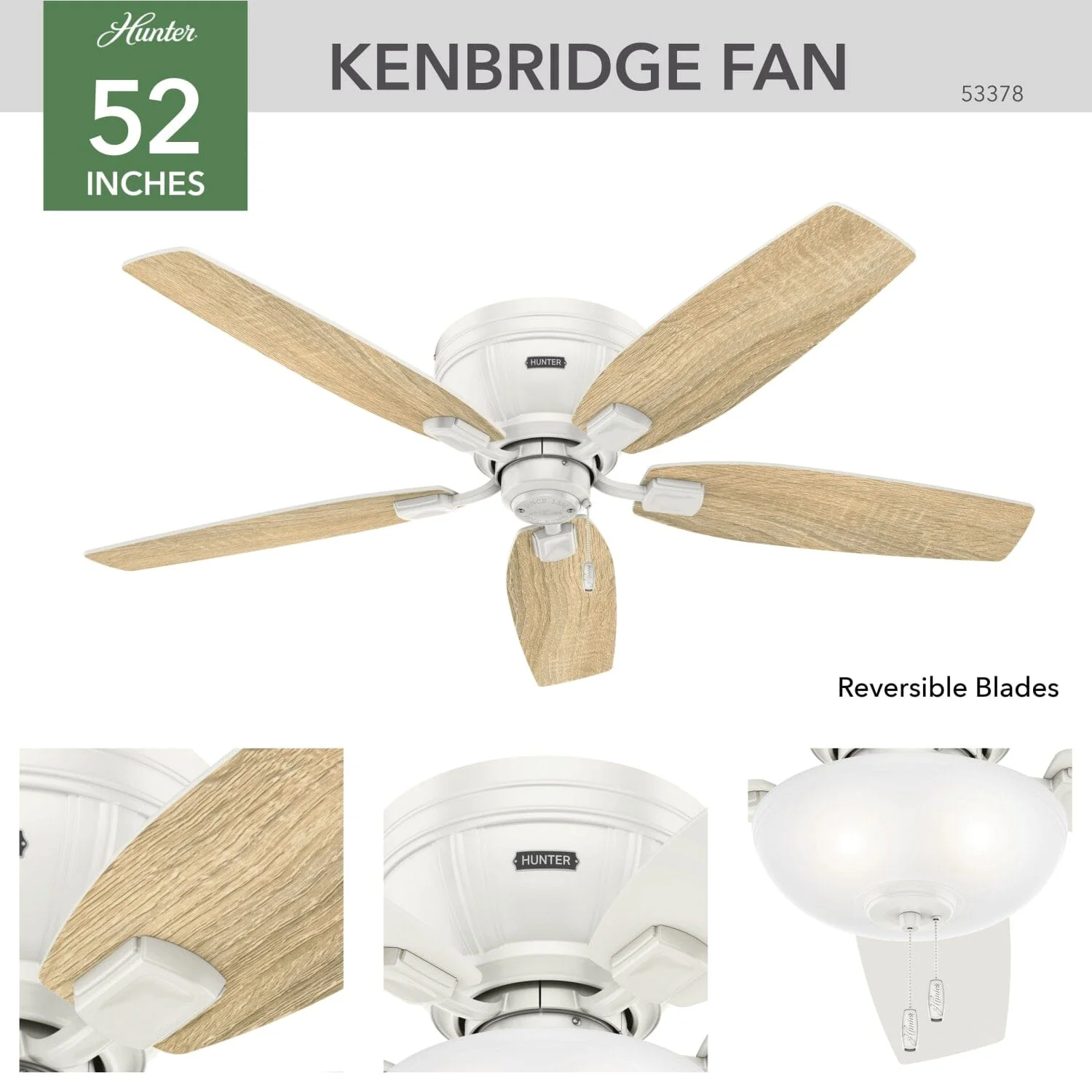 Kenbridge Low Profile with LED Light 52 inch 8 Kenbridge Low Profile with LED Light 52 inch