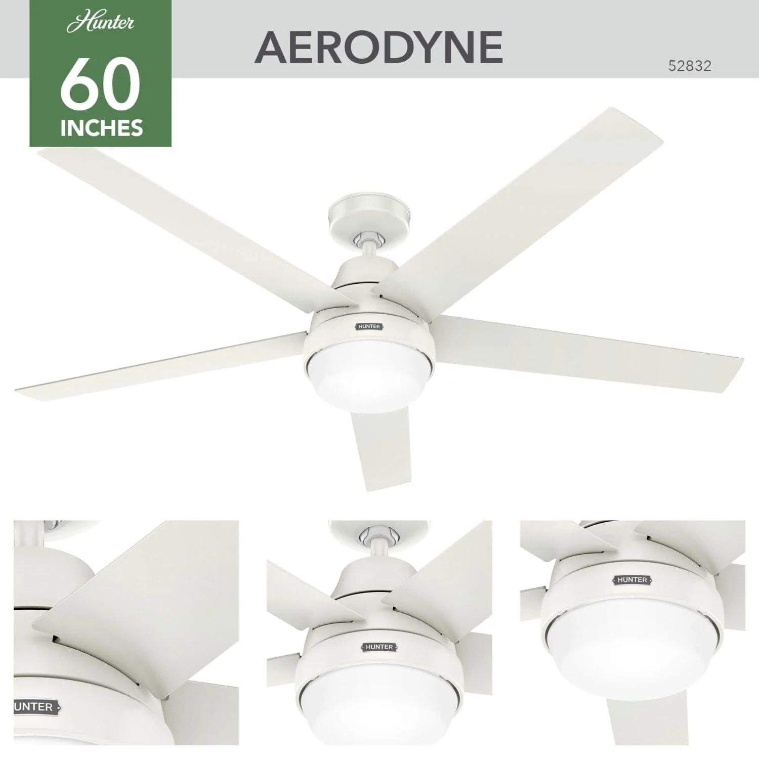 Aerodyne Indoor Smart Fan ENERGY STAR with LED Light 60 inch with Remote 3 Aerodyne Indoor Smart Fan ENERGY STAR with LED Light 60 inch with Remote