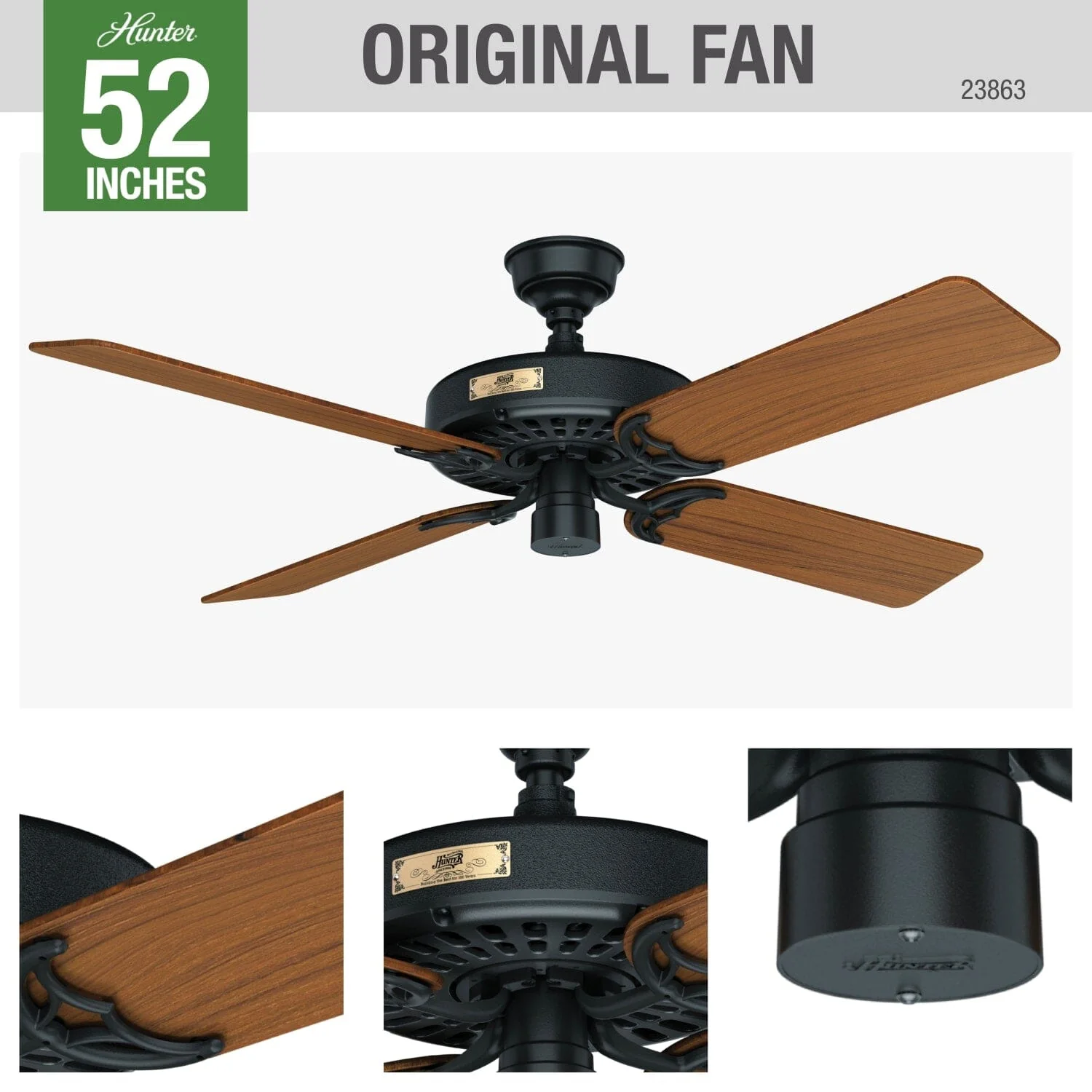 Outdoor Original Teak Blades 52 inch 3 Outdoor Original Teak Blades 52 inch