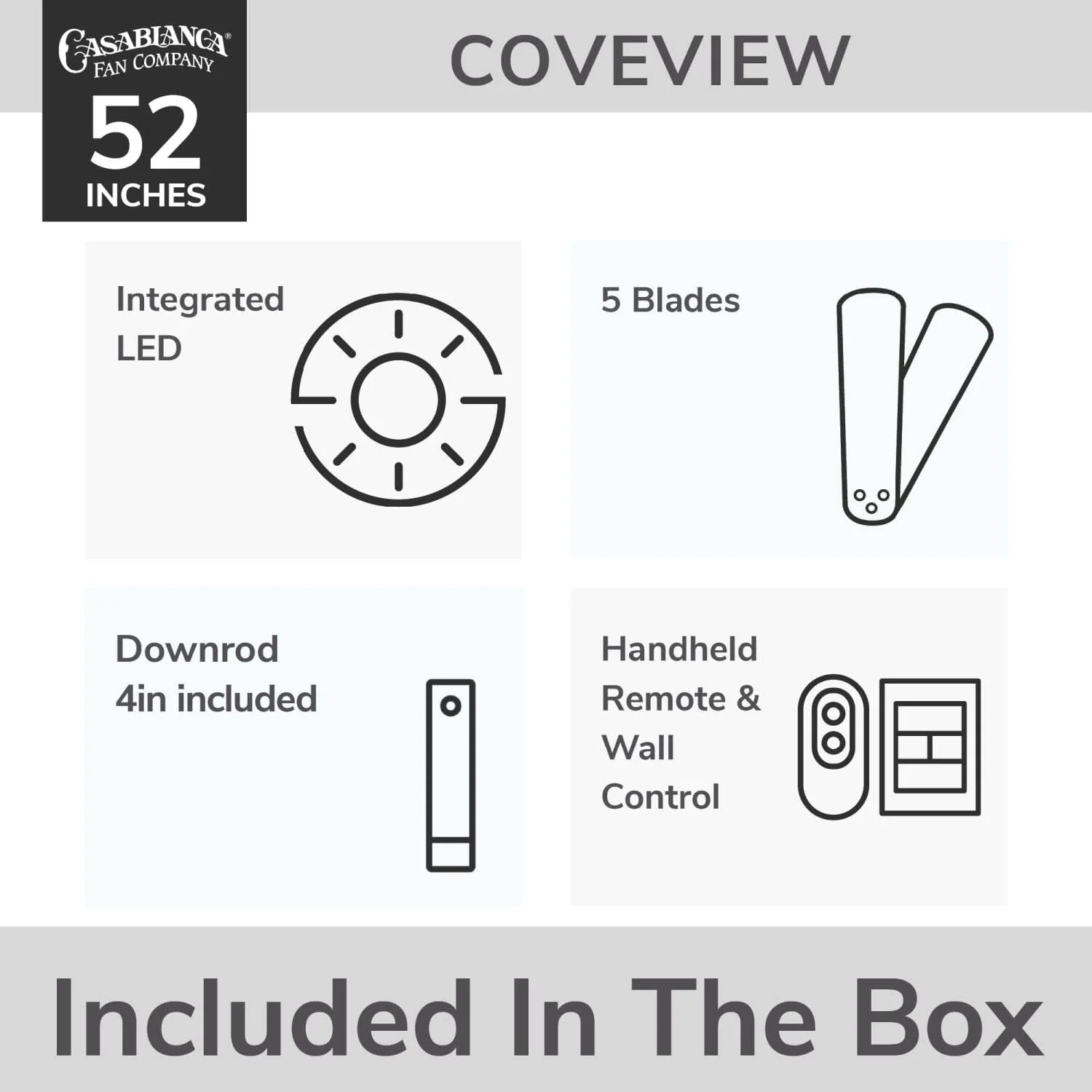 Coveview Outdoor with LED Light 52 inch with wall control and remote 18 Coveview Outdoor with LED Light 52 inch with wall control and remote