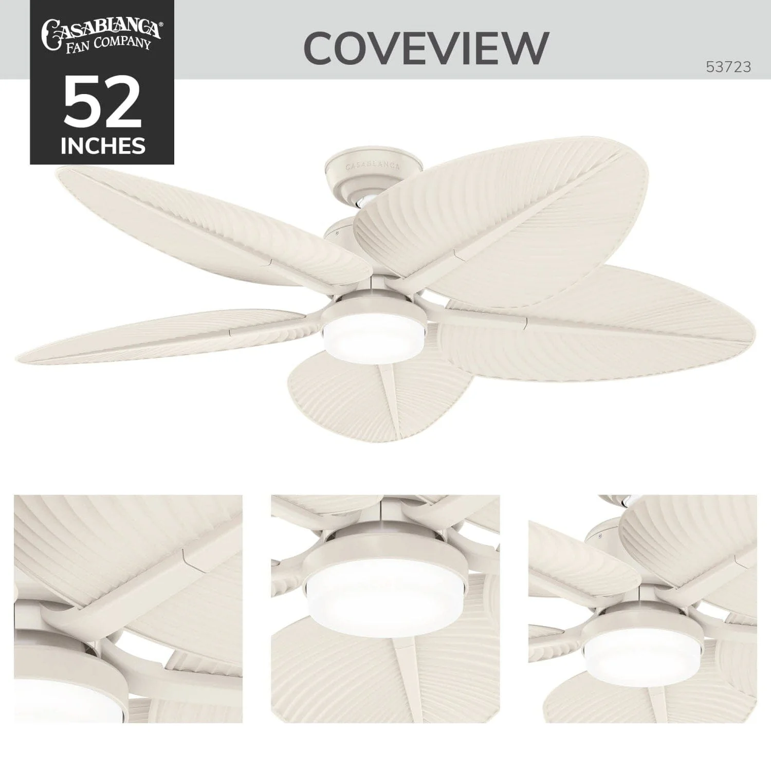 Coveview Outdoor with LED Light 52 inch with wall control and remote 3 Coveview Outdoor with LED Light 52 inch with wall control and remote