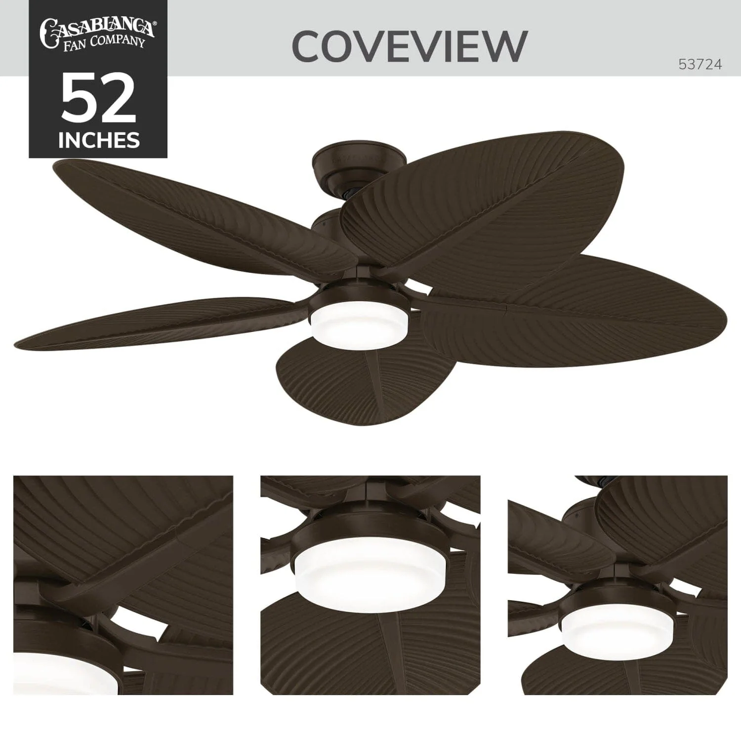 Coveview Outdoor with LED Light 52 inch with wall control and remote 4 Coveview Outdoor with LED Light 52 inch with wall control and remote