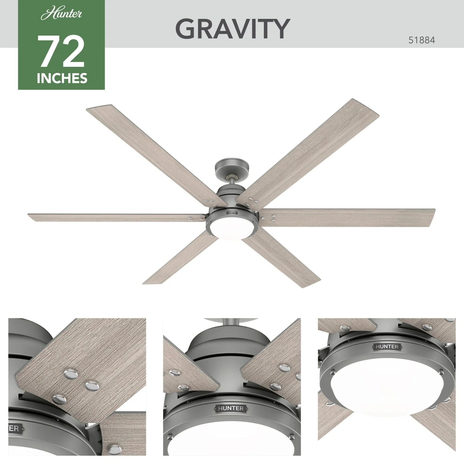 Gravity Indoor Smart Fan ENERGY STAR with LED light 72 inch with Remote 6 Gravity Indoor Smart Fan ENERGY STAR with LED light 72 inch with Remote