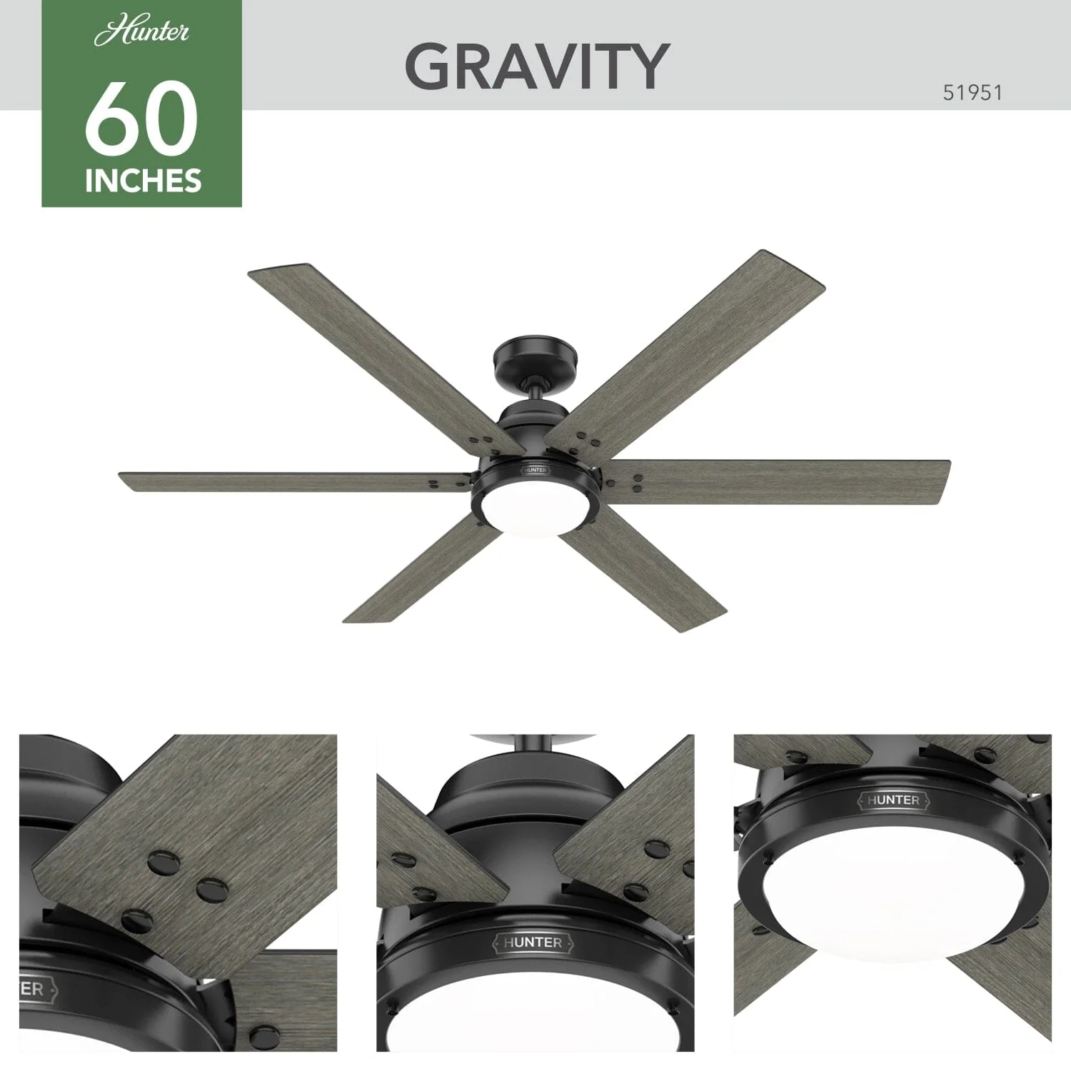 Gravity Indoor Smart Fan ENERGY STAR with LED light 60 inch with Remote 4 Gravity Indoor Smart Fan ENERGY STAR with LED light 60 inch with Remote