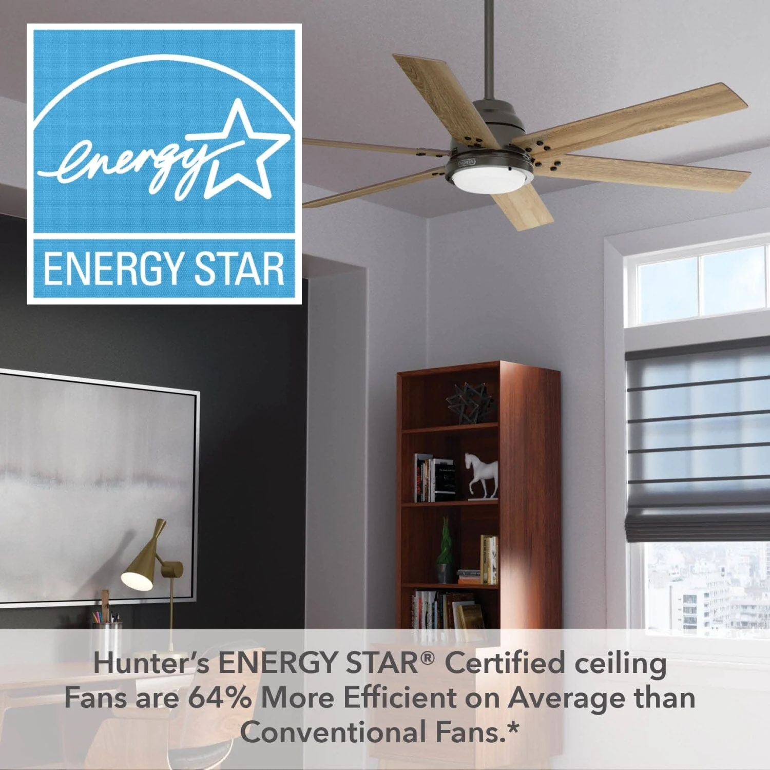Gravity Indoor Smart Fan ENERGY STAR with LED light 60 inch with Remote 48 Gravity Indoor Smart Fan ENERGY STAR with LED light 60 inch with Remote
