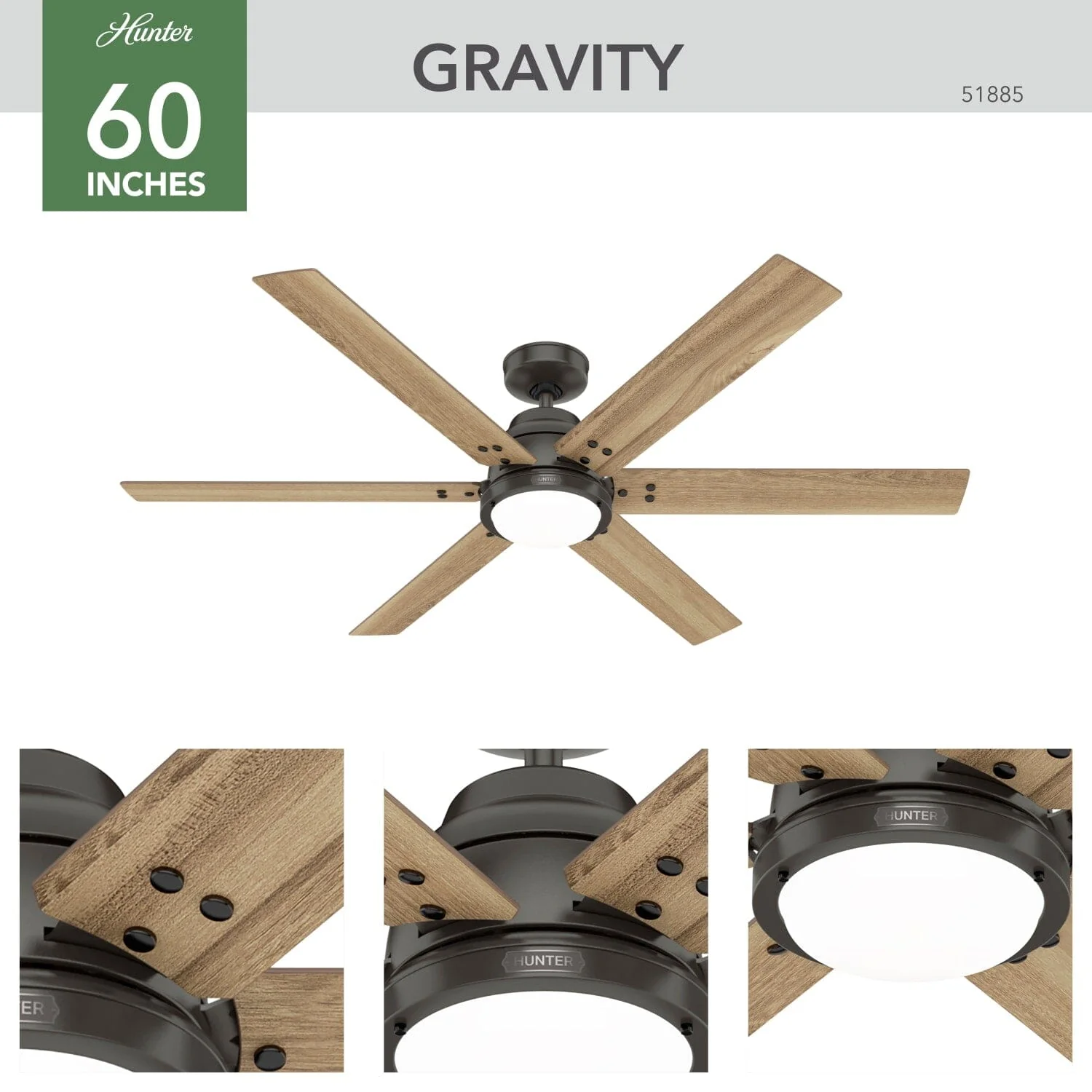 Gravity Indoor Smart Fan ENERGY STAR with LED light 60 inch with Remote 6 Gravity Indoor Smart Fan ENERGY STAR with LED light 60 inch with Remote