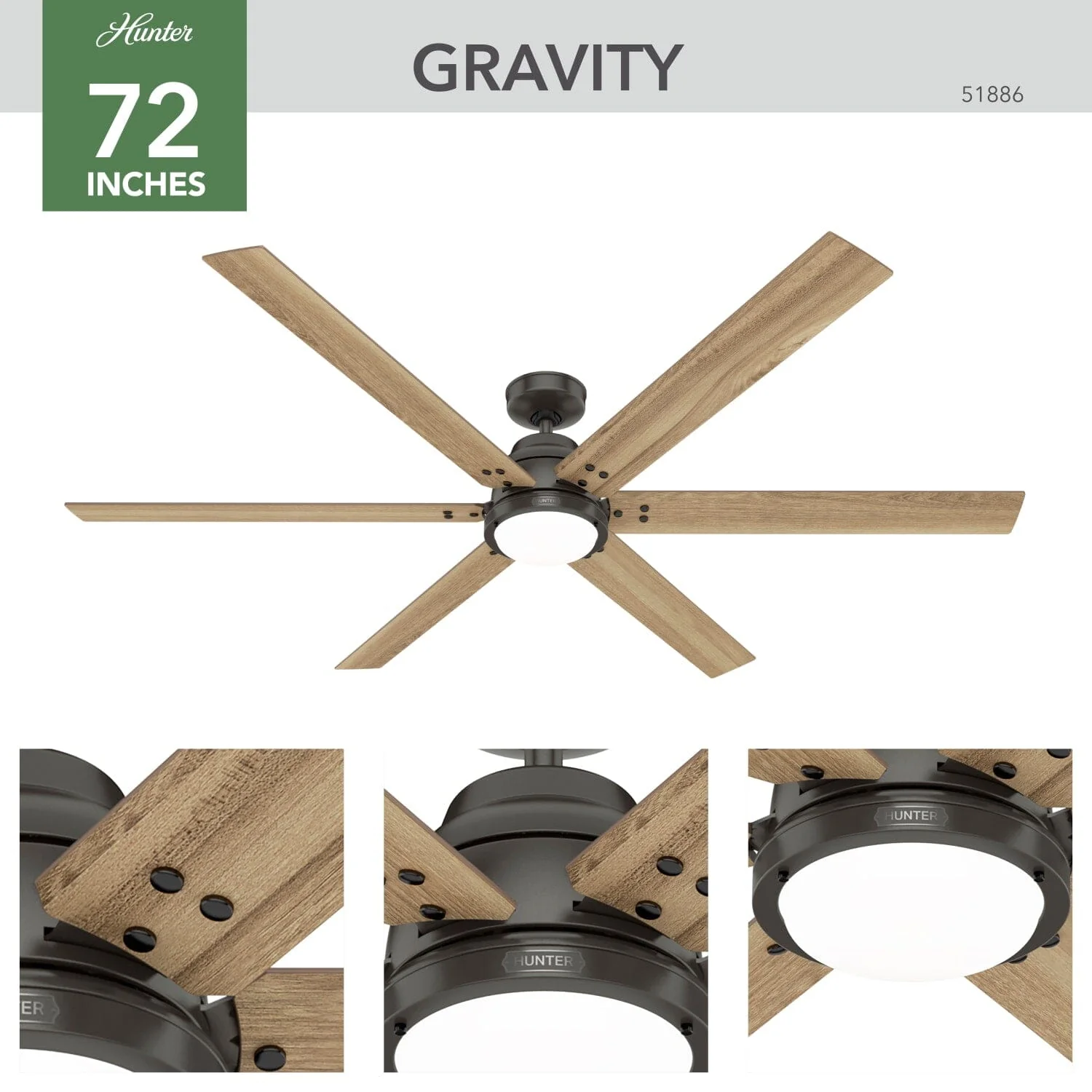 Gravity Indoor Smart Fan ENERGY STAR with LED light 72 inch with Remote 4 Gravity Indoor Smart Fan ENERGY STAR with LED light 72 inch with Remote