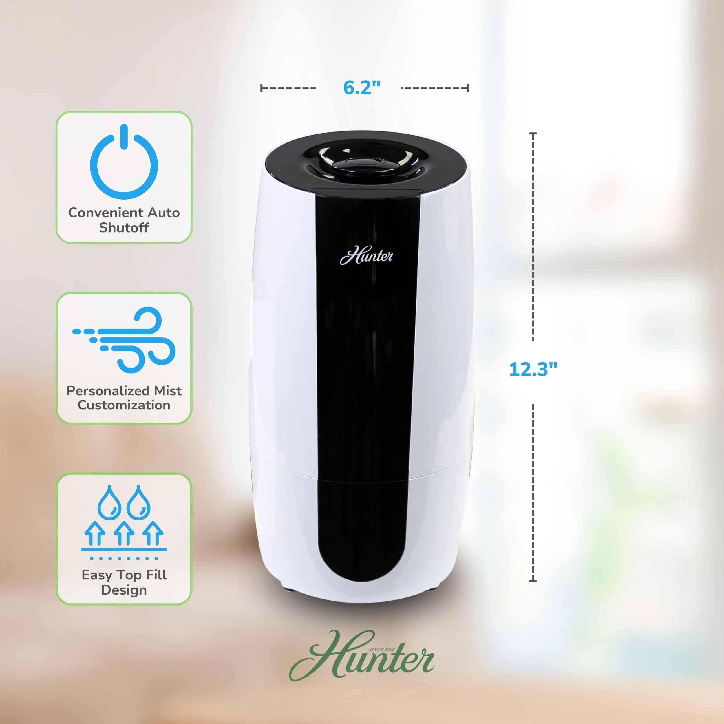 HHU425 Hunter Aspire 0.7 Gal Ultrasonic Cool Mist Humidifier 12 HHU425 Hunter Aspire 0.7 Gal Ultrasonic Cool Mist Humidifier
