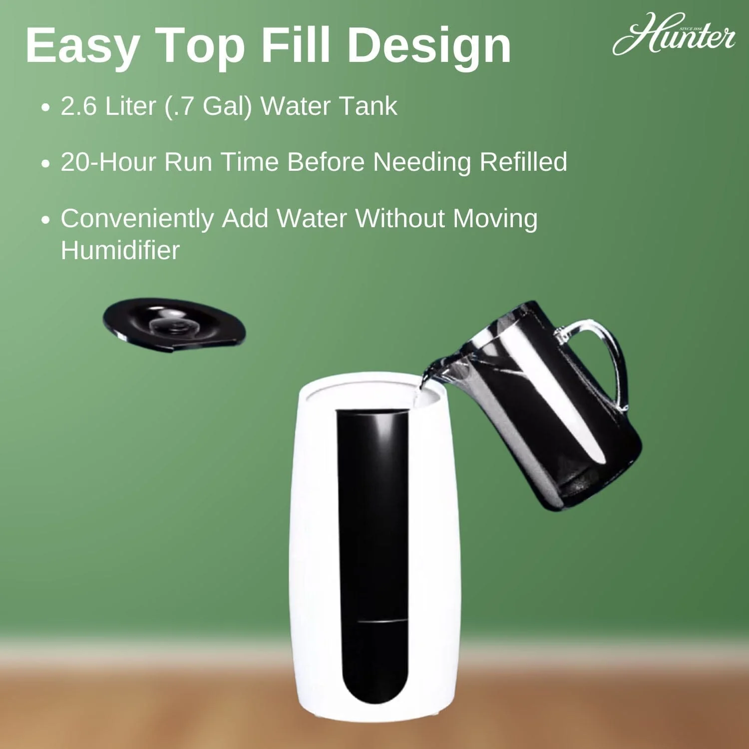 HHU425 Hunter Aspire 0.7 Gal Ultrasonic Cool Mist Humidifier 4 HHU425 Hunter Aspire 0.7 Gal Ultrasonic Cool Mist Humidifier