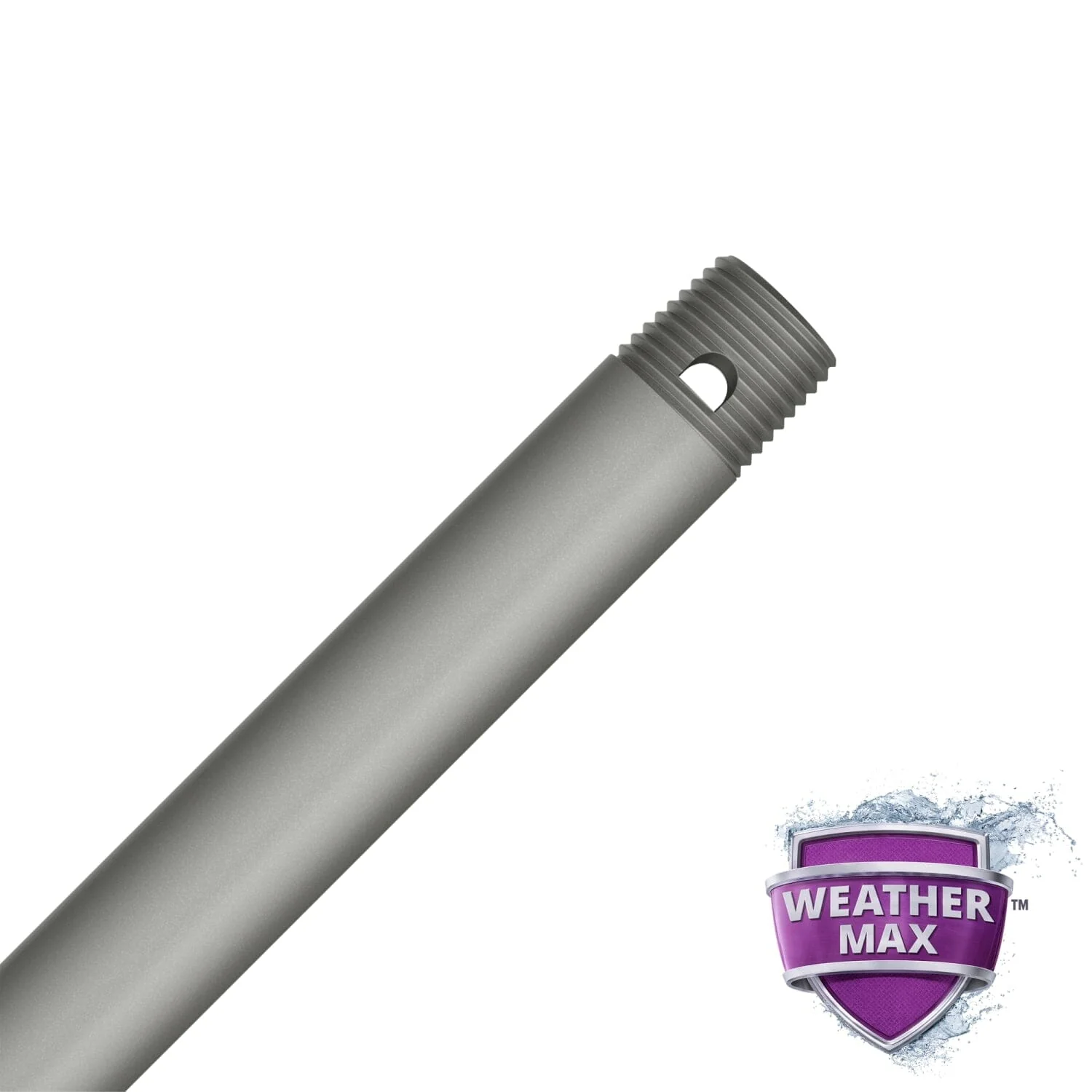Matte Silver All-Weather 12" Downrod - 99730 1 Matte Silver All-Weather 12" Downrod - 99730