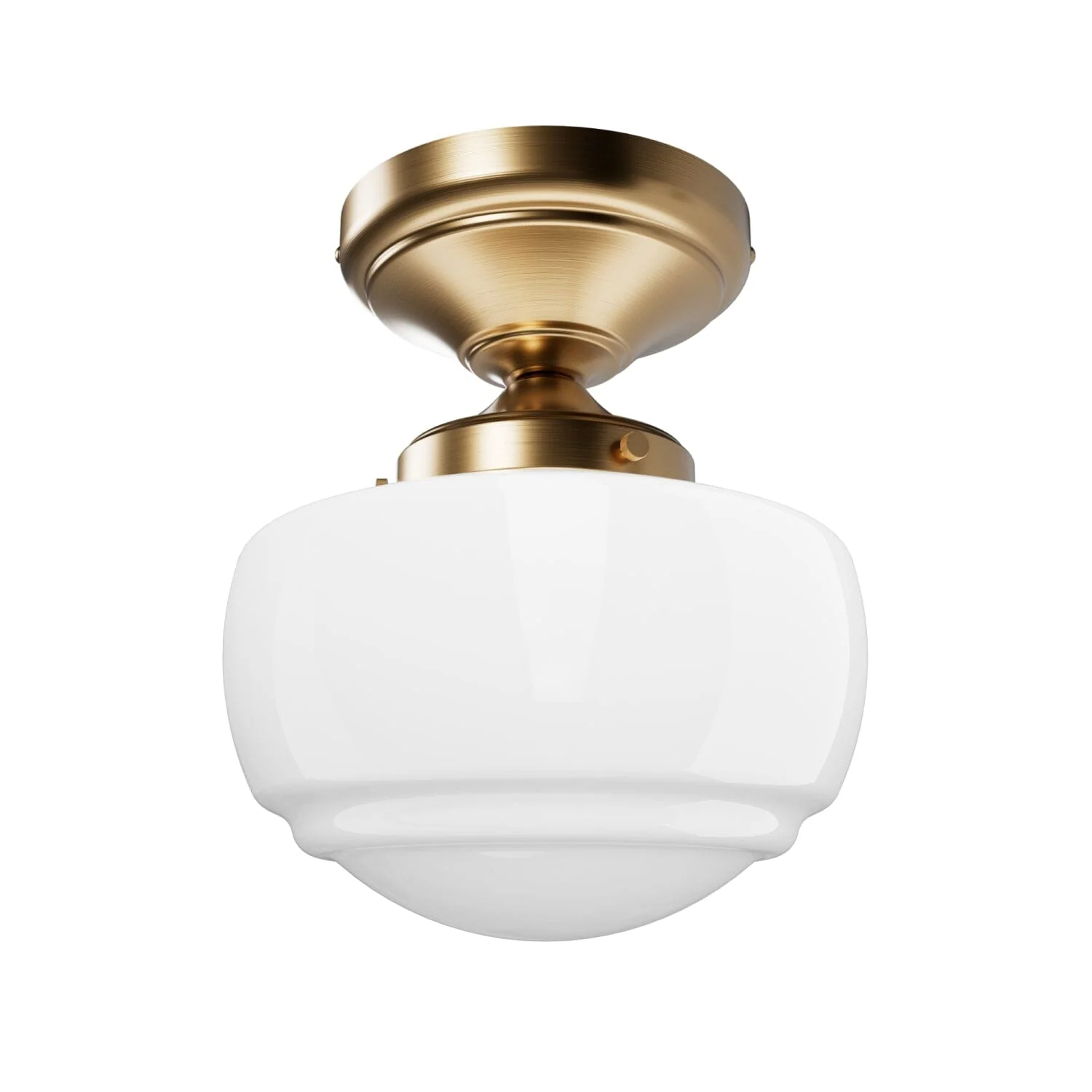 Saddle Creek Shiny Cased White Glass 1 Light Mini Semi Flush 11 Saddle Creek Shiny Cased White Glass 1 Light Mini Semi Flush
