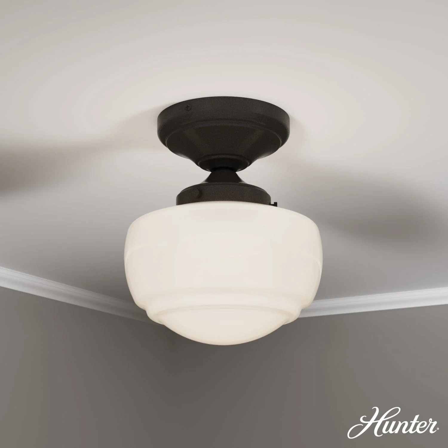 Saddle Creek Shiny Cased White Glass 1 Light Mini Semi Flush 3 Saddle Creek Shiny Cased White Glass 1 Light Mini Semi Flush