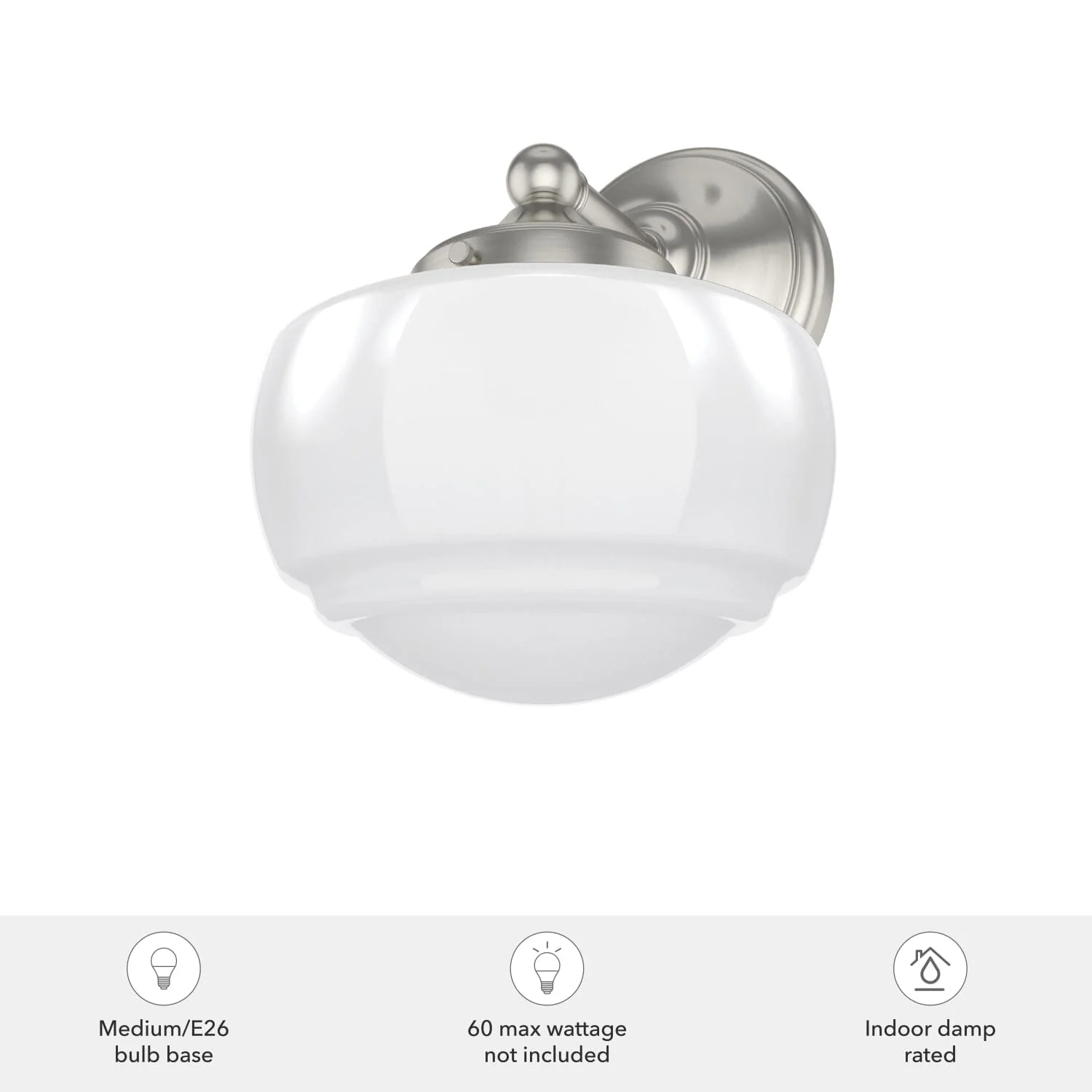 Saddle Creek Shiny Cased White Glass 1 Light Sconce 3 Saddle Creek Shiny Cased White Glass 1 Light Sconce