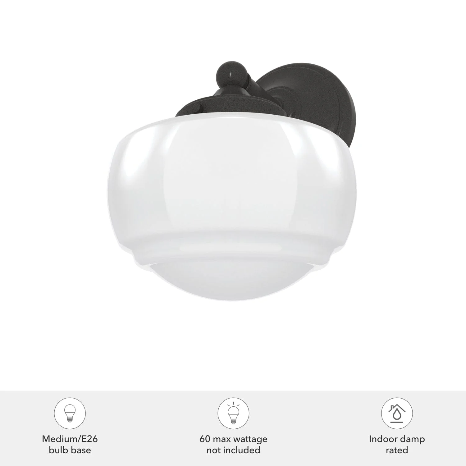Saddle Creek Shiny Cased White Glass 1 Light Sconce 4 Saddle Creek Shiny Cased White Glass 1 Light Sconce