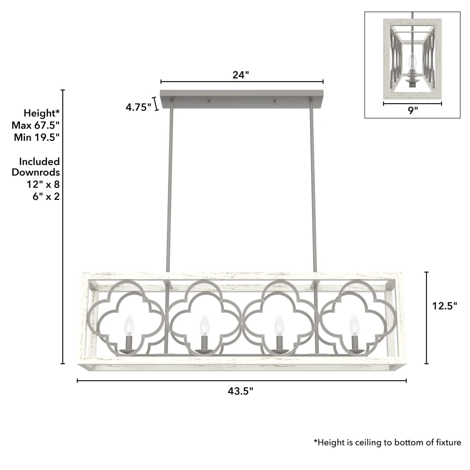 Gablecrest 4 Light Linear Chandelier 7 Gablecrest 4 Light Linear Chandelier