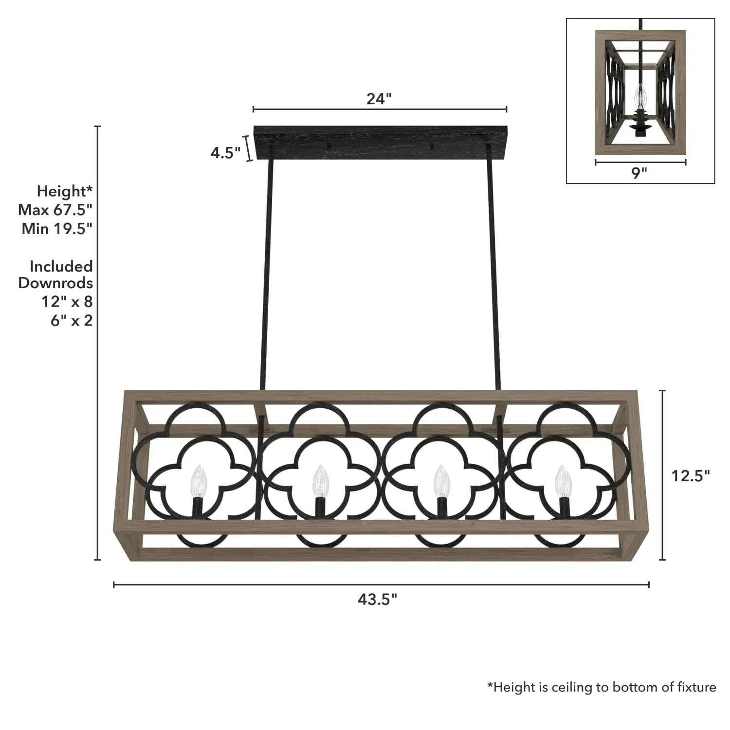 Gablecrest 4 Light Linear Chandelier 8 Gablecrest 4 Light Linear Chandelier