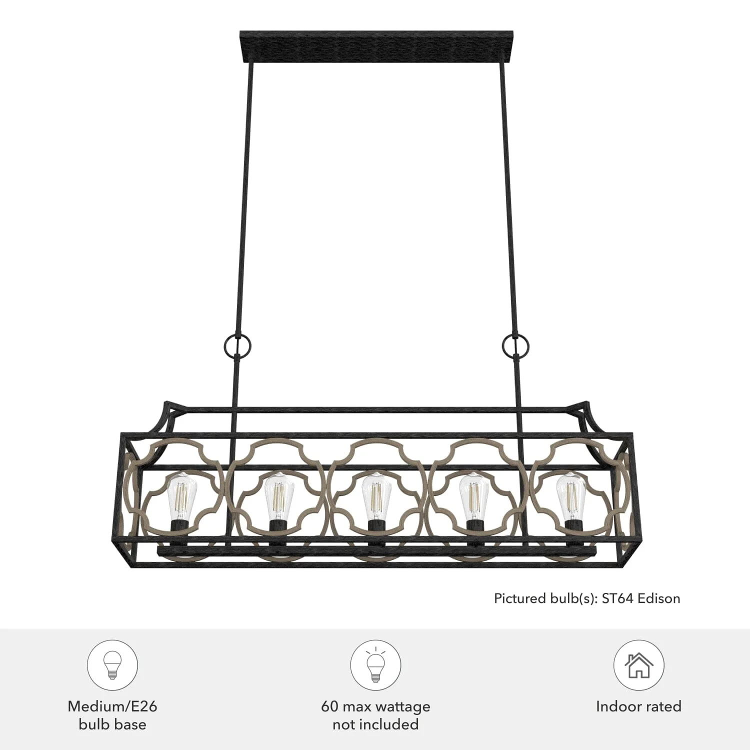 Stone Creek 5 Light Linear Chandelier 5 Stone Creek 5 Light Linear Chandelier