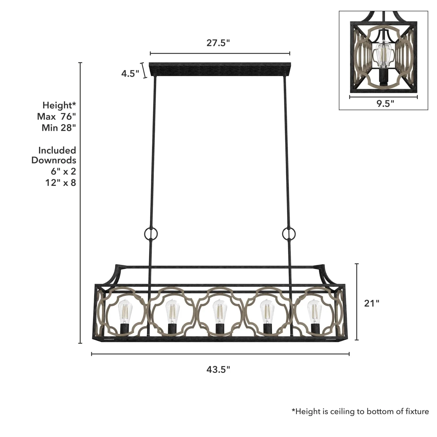 Stone Creek 5 Light Linear Chandelier 7 Stone Creek 5 Light Linear Chandelier