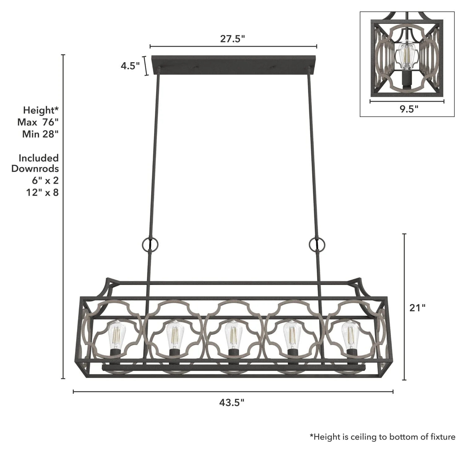Stone Creek 5 Light Linear Chandelier 8 Stone Creek 5 Light Linear Chandelier