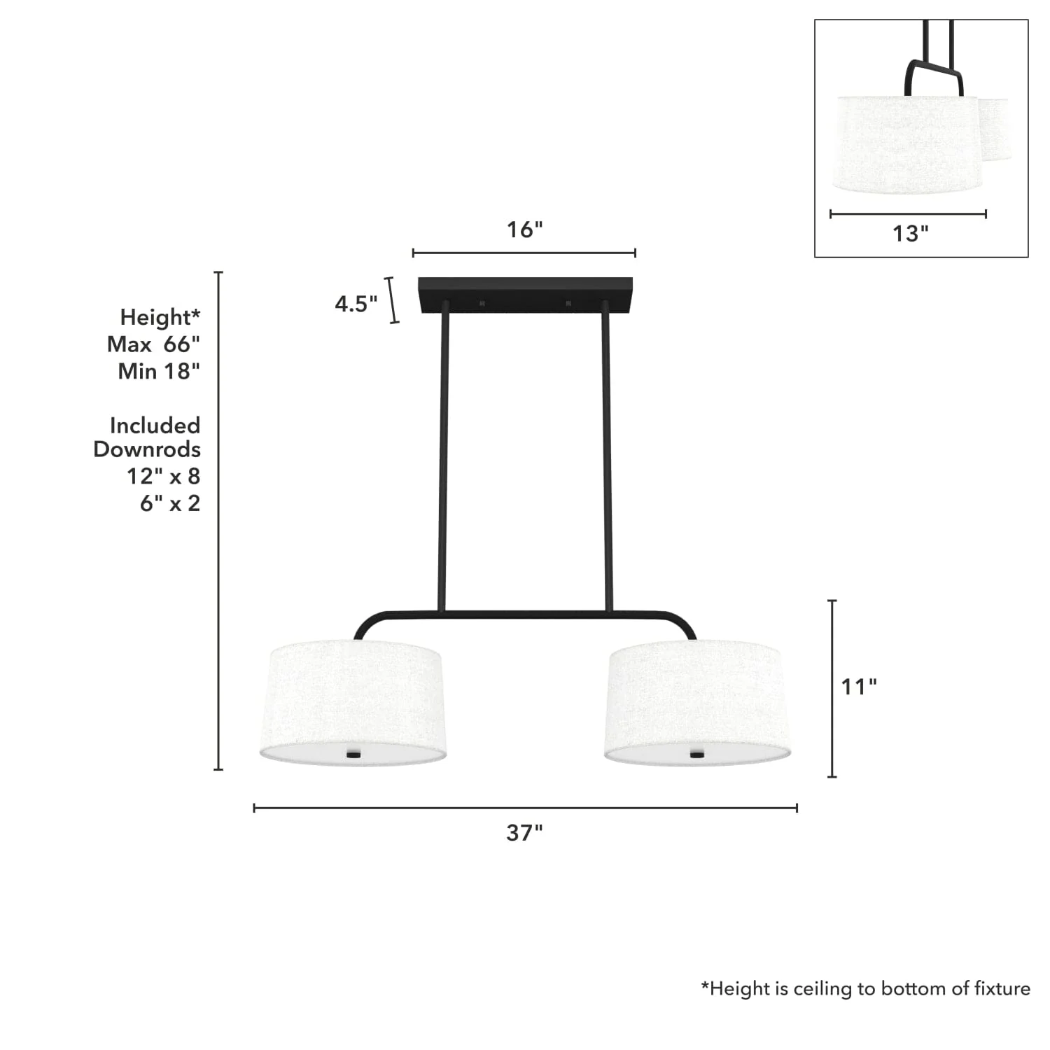 Cottage Hill 4 light 2 Shade Linear Chandelier 10 Cottage Hill 4 light 2 Shade Linear Chandelier