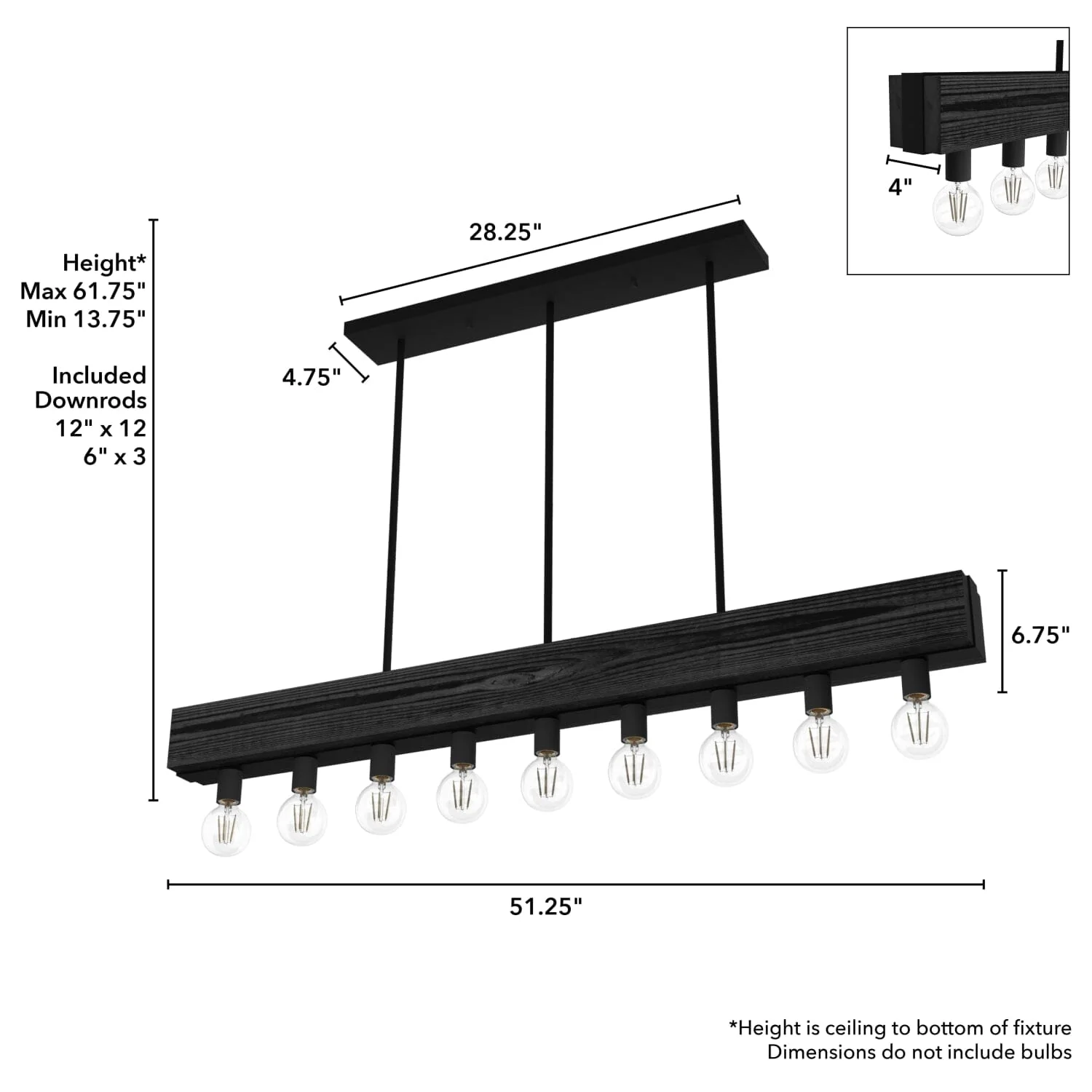 Donelson 9 Light Linear Chandelier 8 Donelson 9 Light Linear Chandelier