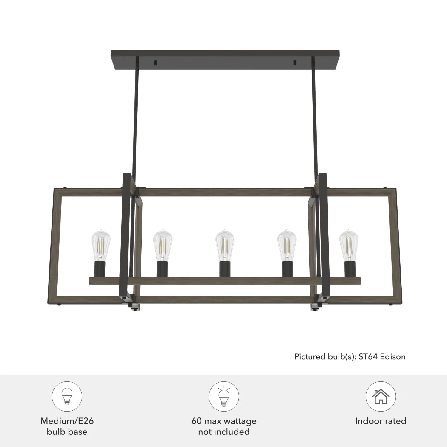 Woodburn 5 Light Linear Chandelier 5 Woodburn 5 Light Linear Chandelier