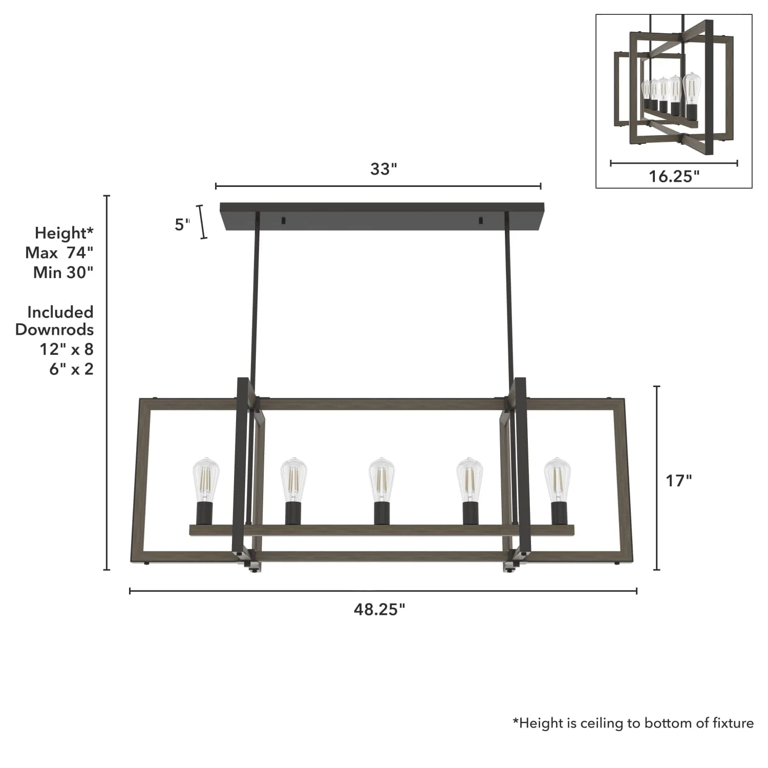 Woodburn 5 Light Linear Chandelier 7 Woodburn 5 Light Linear Chandelier