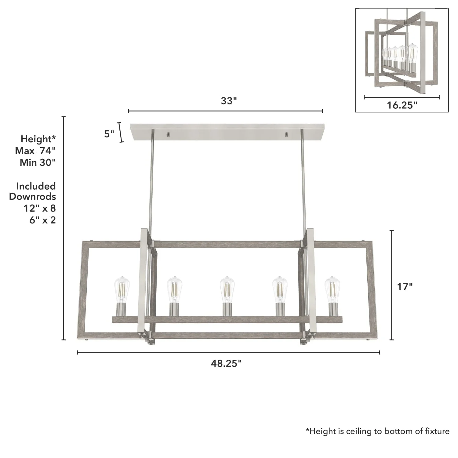 Woodburn 5 Light Linear Chandelier 8 Woodburn 5 Light Linear Chandelier