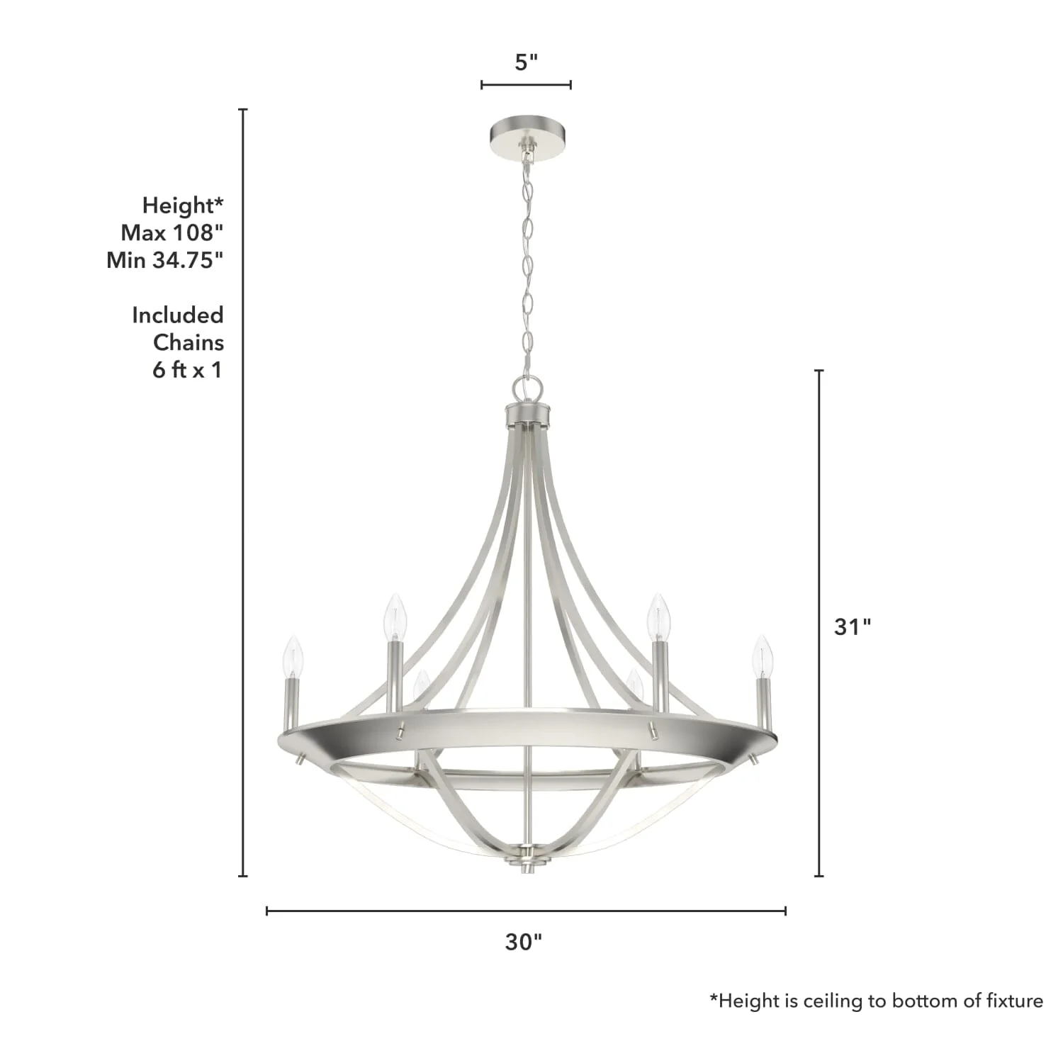Perch Point 6 Light Chandelier 7 Perch Point 6 Light Chandelier