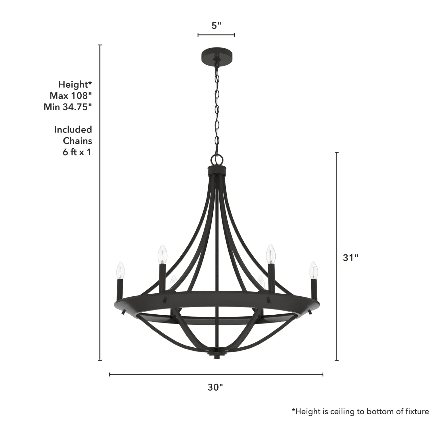 Perch Point 6 Light Chandelier 8 Perch Point 6 Light Chandelier