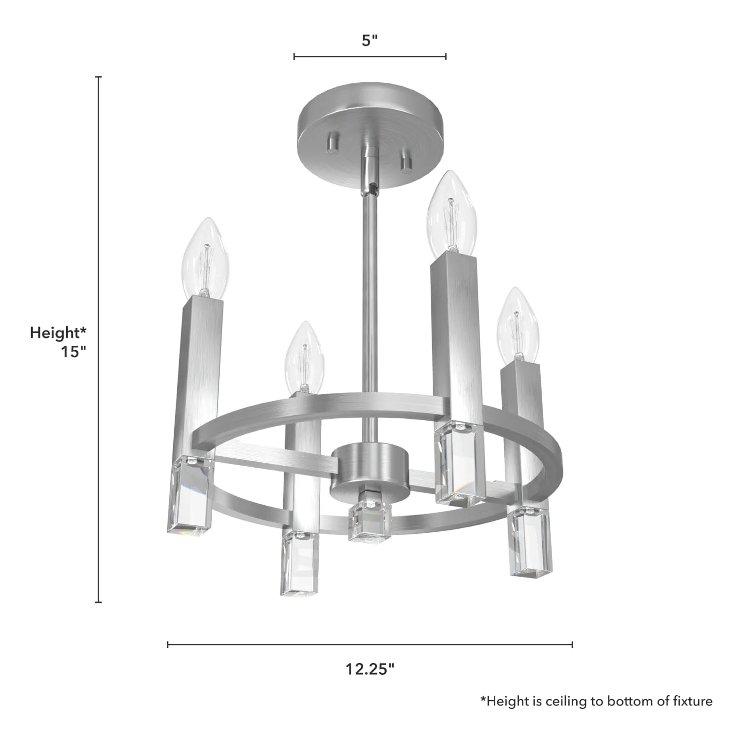 Sunjai 4 Light Semi-Flush Mount 4 Sunjai 4 Light Semi-Flush Mount