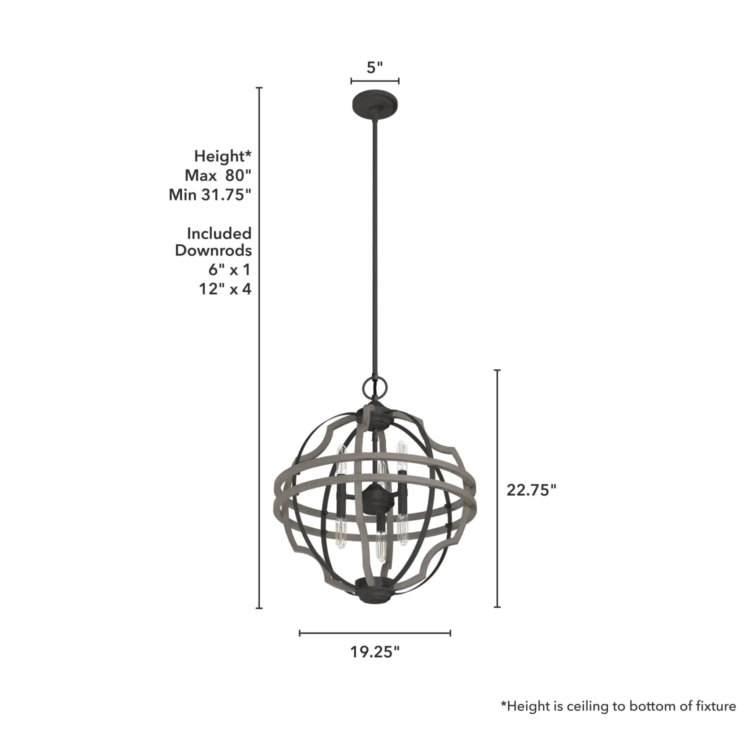 Stone Creek 6 Light Pendant 19 inch 8 Stone Creek 6 Light Pendant 19 inch