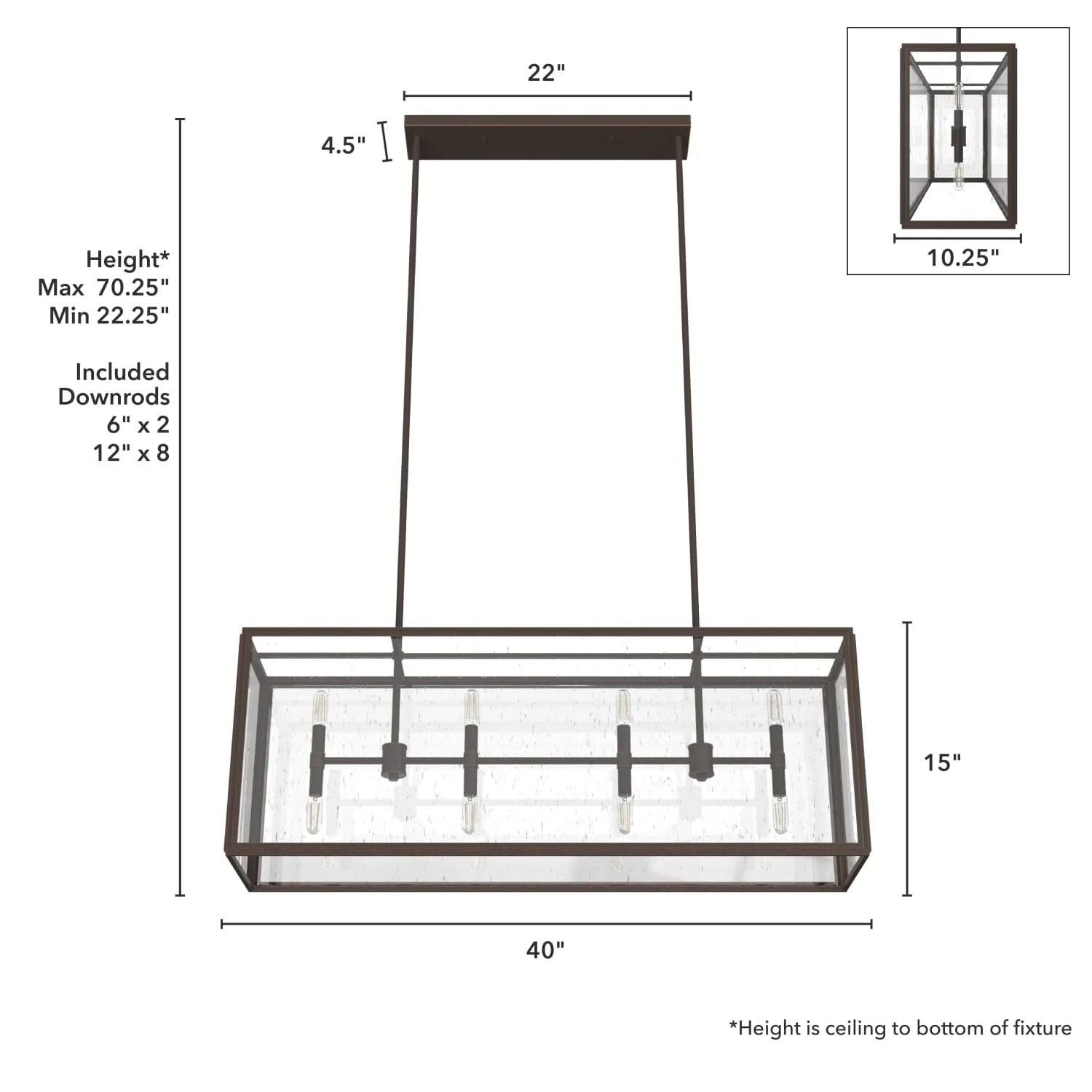 Felippe 8 Light Linear Chandelier 8 Felippe 8 Light Linear Chandelier