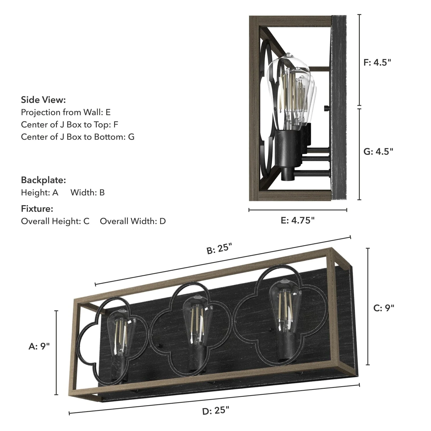 Gablecrest 3 Light Vanity 7 Gablecrest 3 Light Vanity