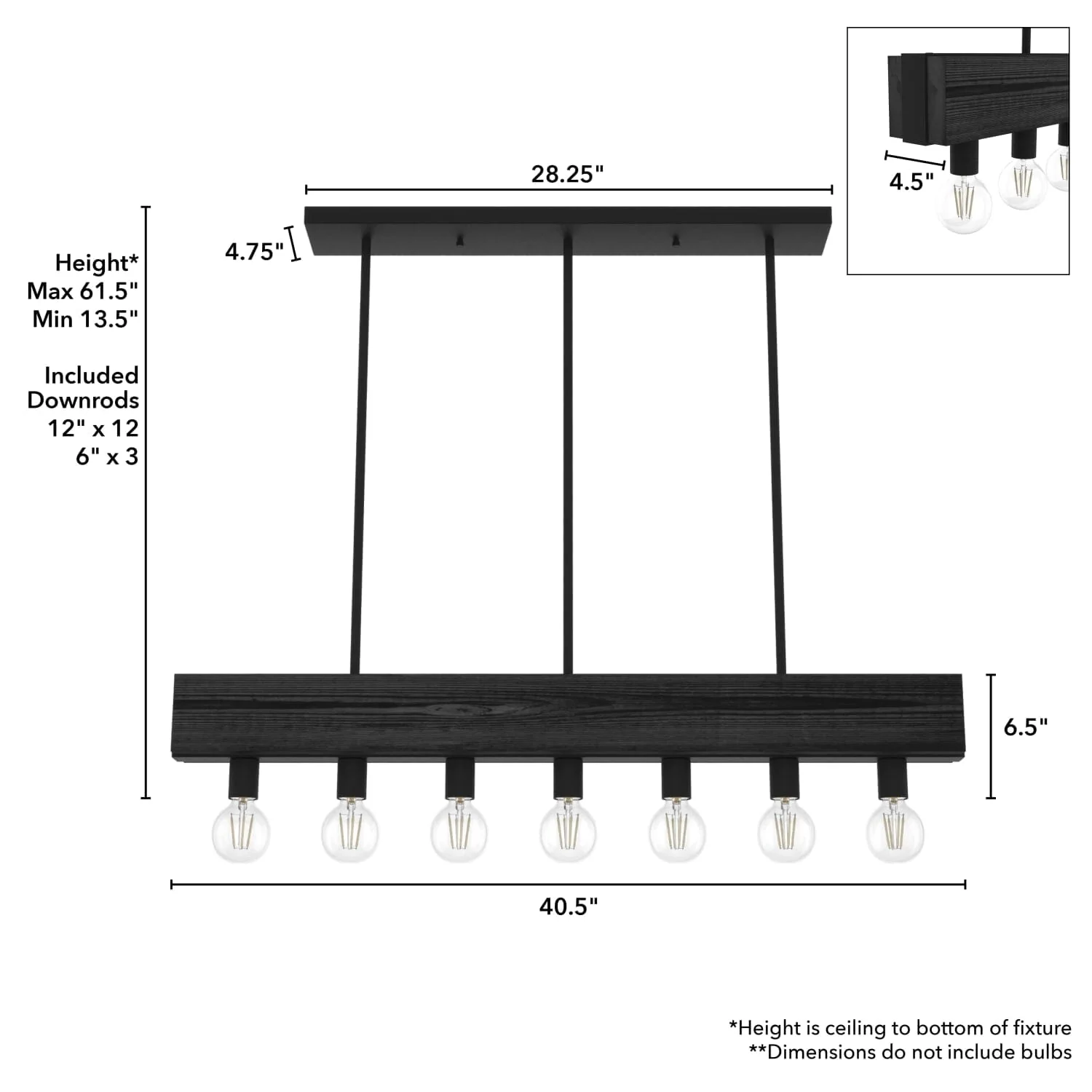 7 Light Donelson Linear Chandelier 7 7 Light Donelson Linear Chandelier