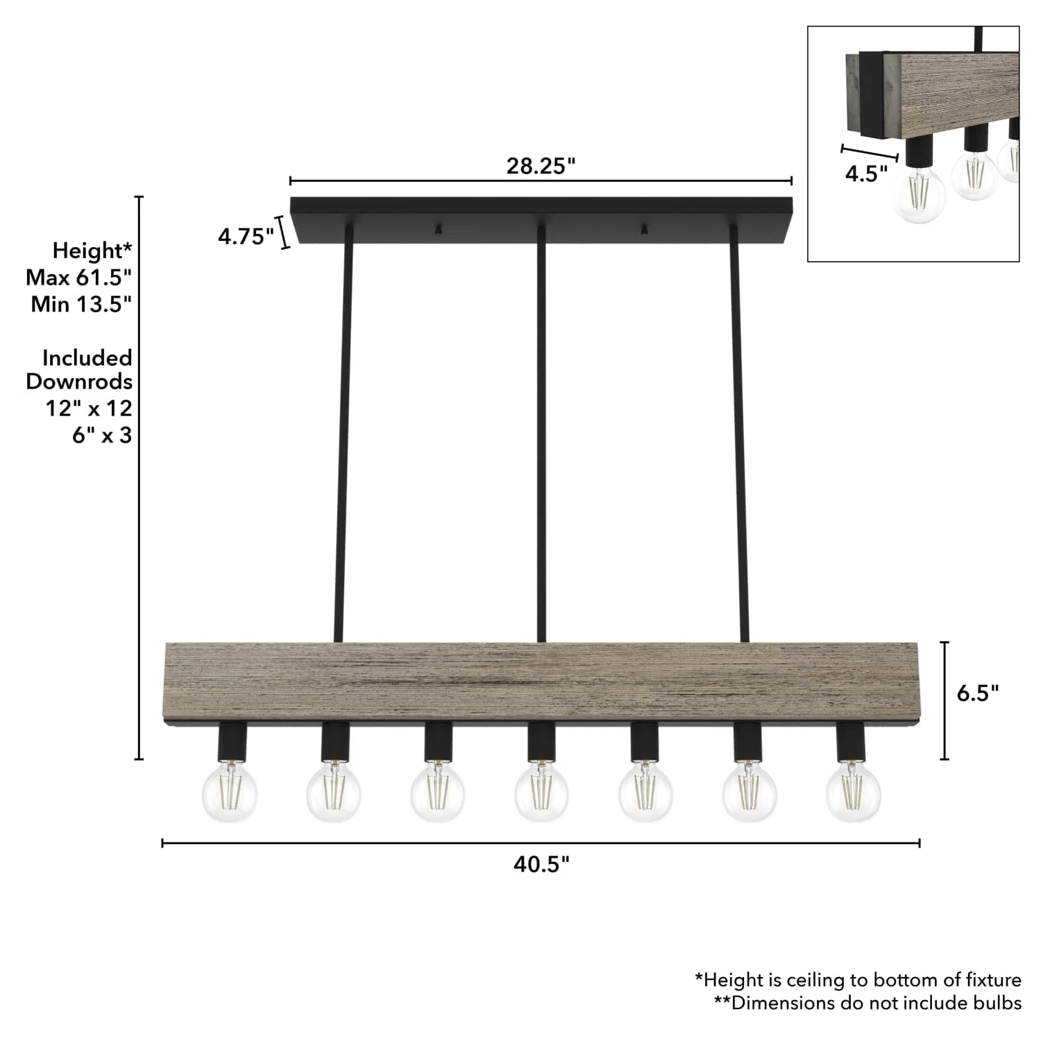 7 Light Donelson Linear Chandelier 8 7 Light Donelson Linear Chandelier