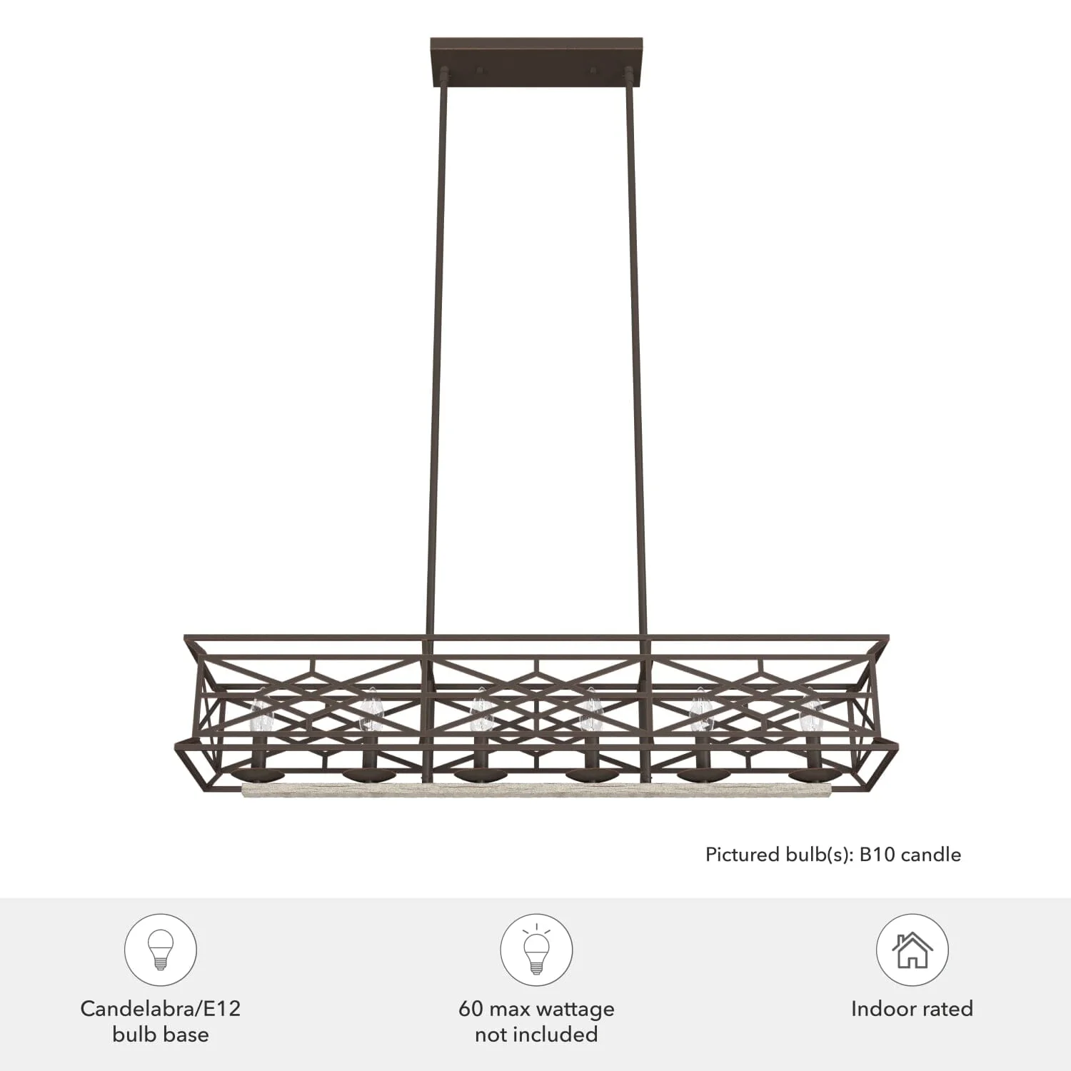Langwood 6 Light Linear Chandelier 5 Langwood 6 Light Linear Chandelier